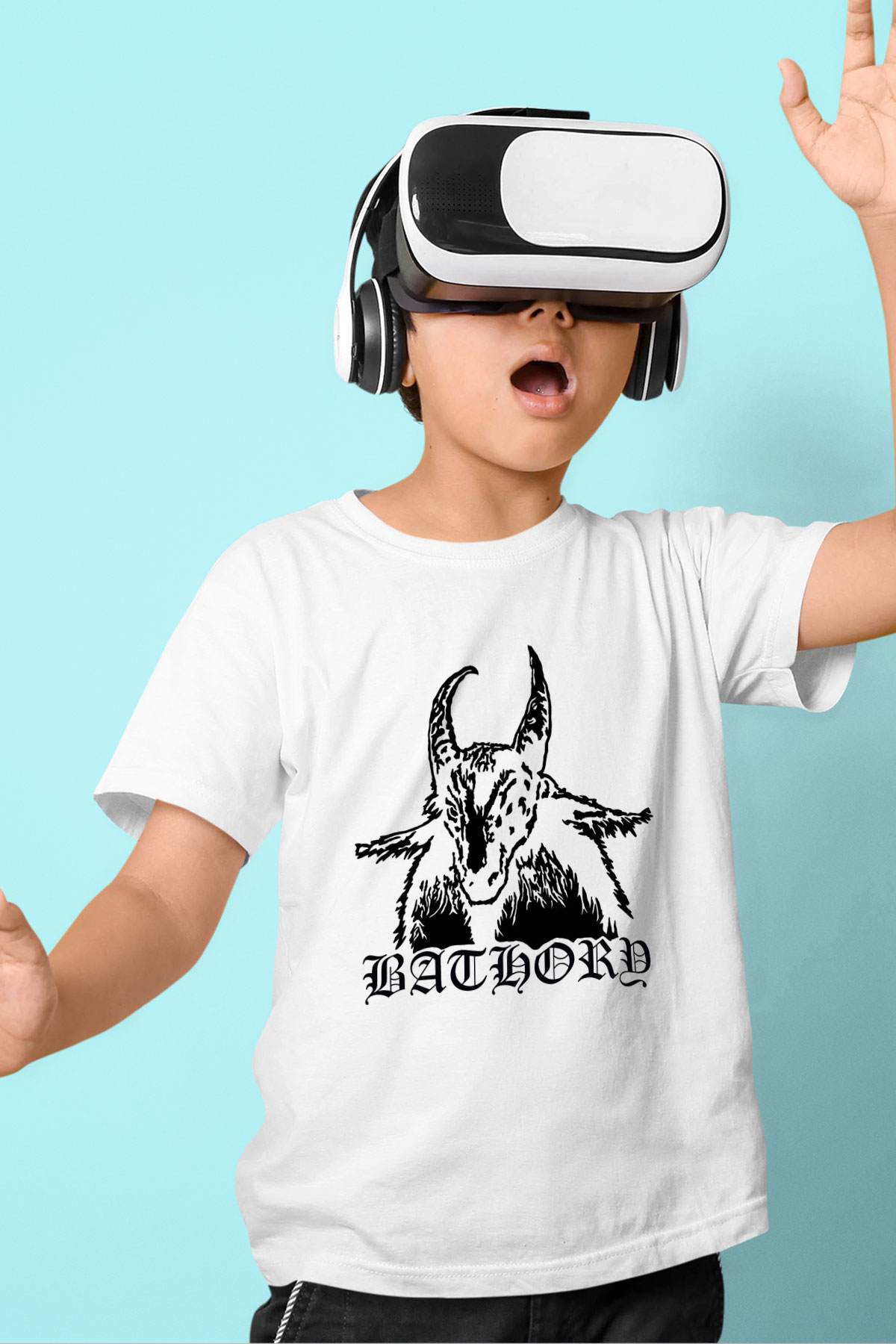 Bathory Beyaz Unisex Çocuk Tişört