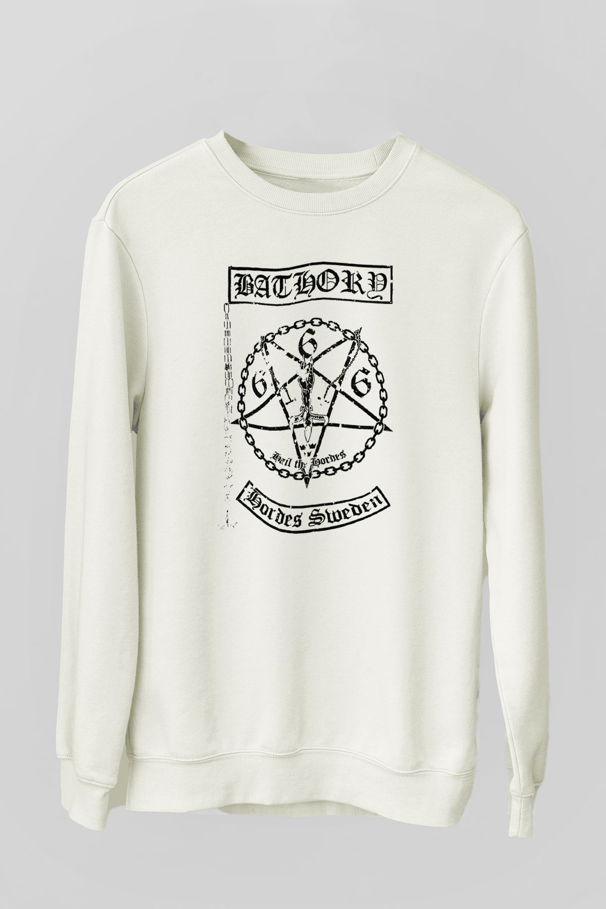 Bathory Beyaz Unisex Sweatshirt