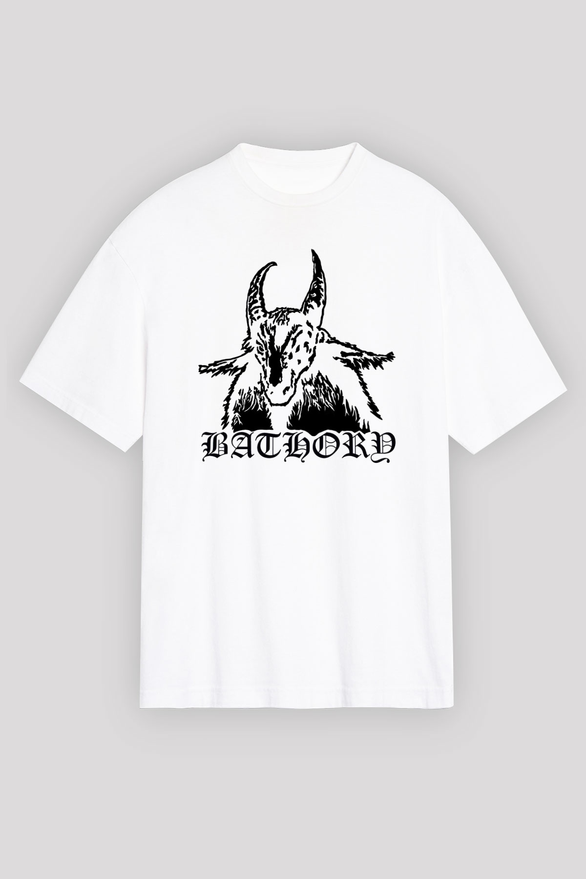 Bathory Beyaz Unisex Tişört T-Shirt - TişörtFabrikası