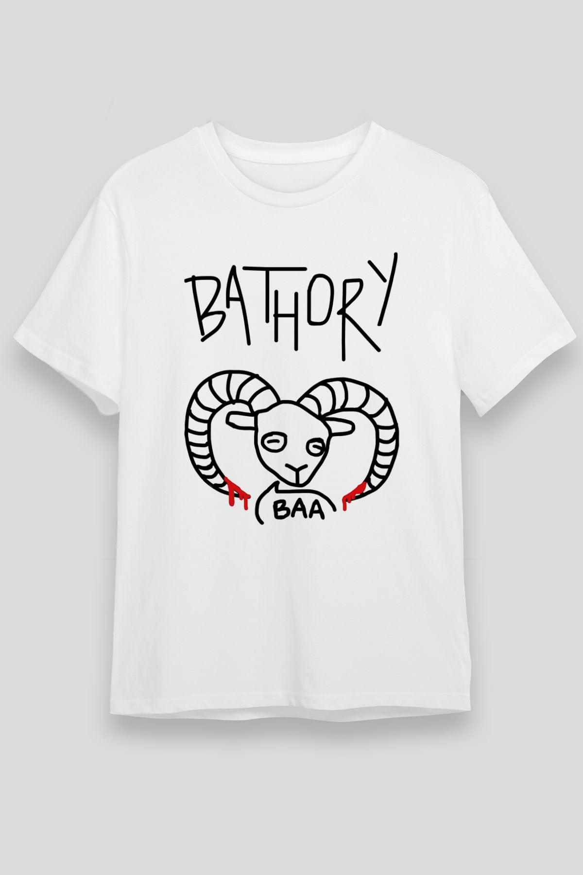 Bathory Beyaz Unisex Tişört T-Shirt - TişörtFabrikası