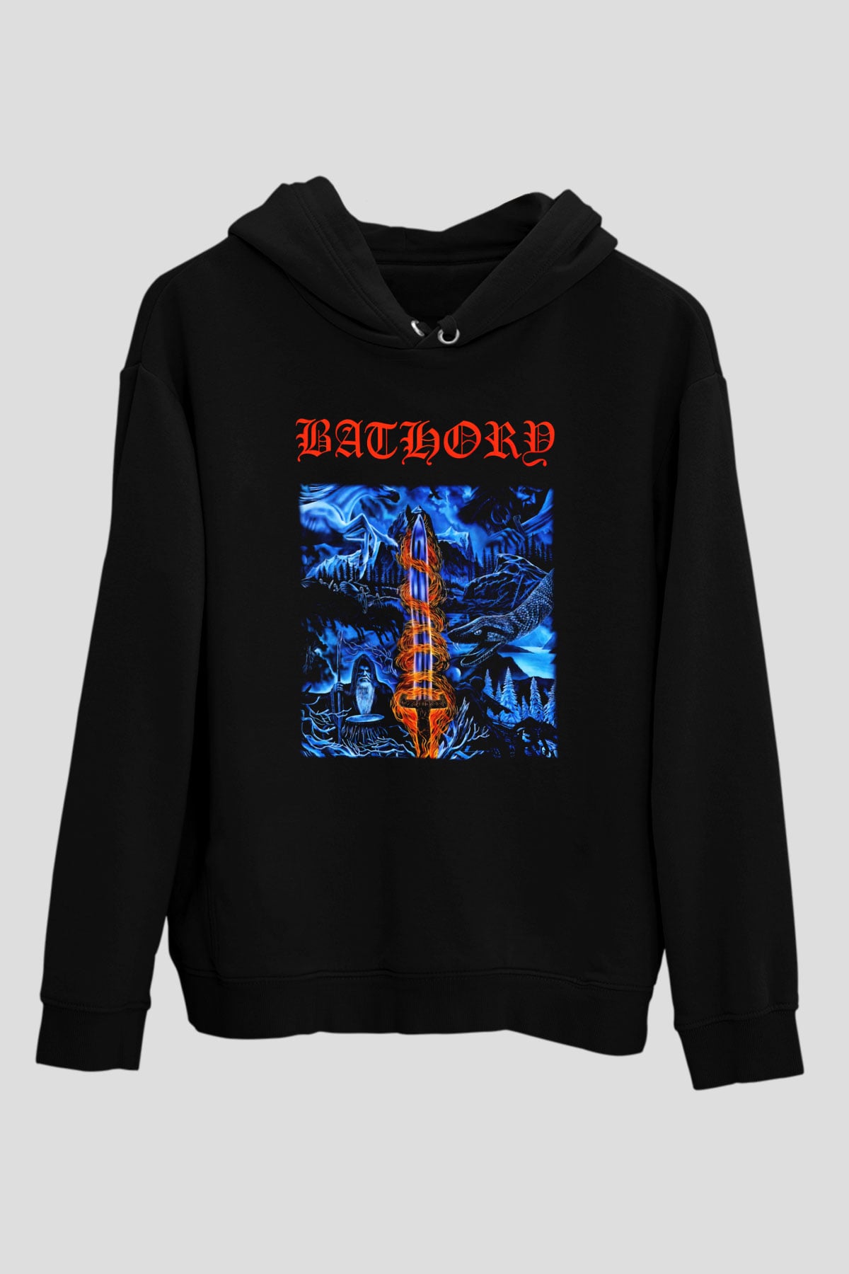 Bathory Siyah Unisex Kapüşonlu Sweatshirt