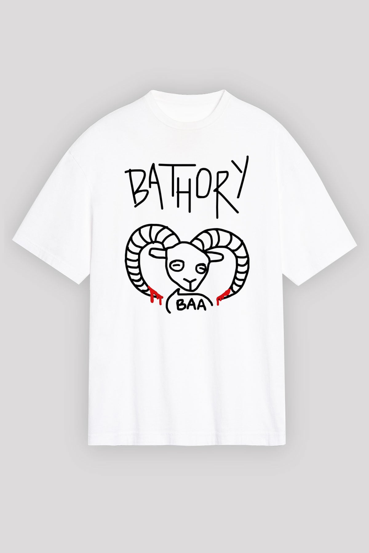 Bathory Siyah Unisex Oversize Tişört T-Shirt