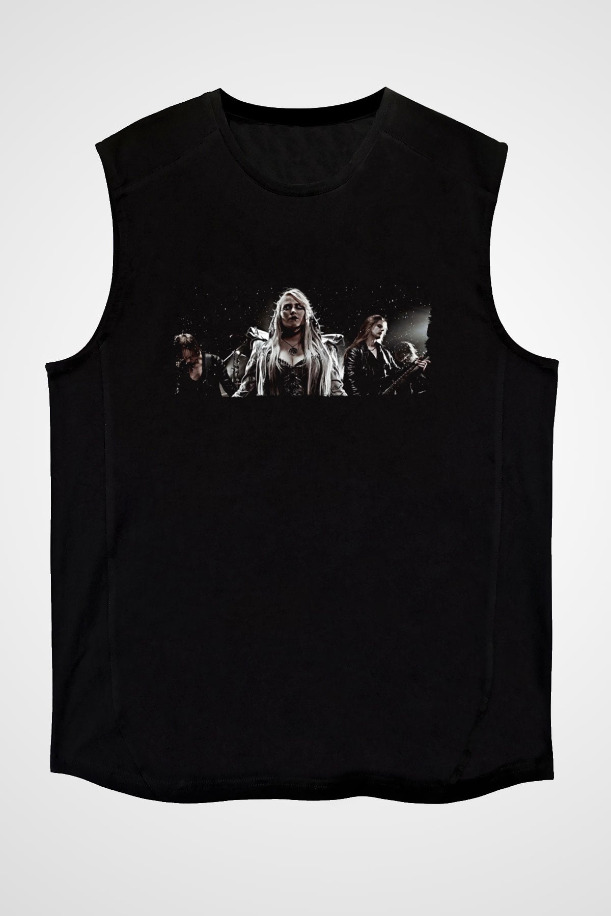 Battle Beast Baskılı Unisex Siyah Kolsuz Tişört - Tshirt