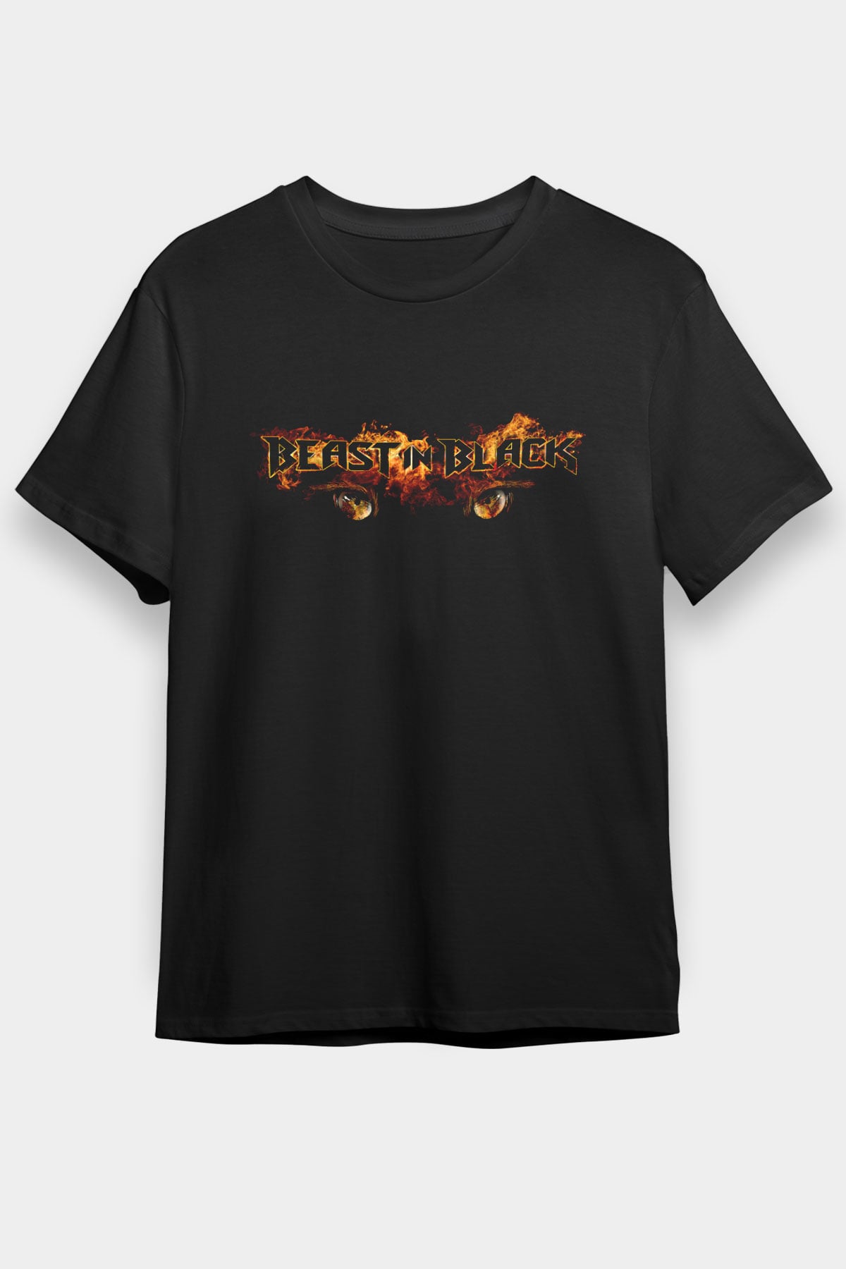 Battle Beast Baskılı Unisex Siyah Tişört - Tshirt