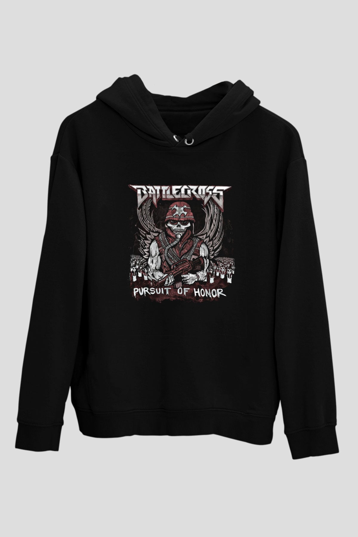 Battlecross Baskılı Unisex Siyah Hoodie