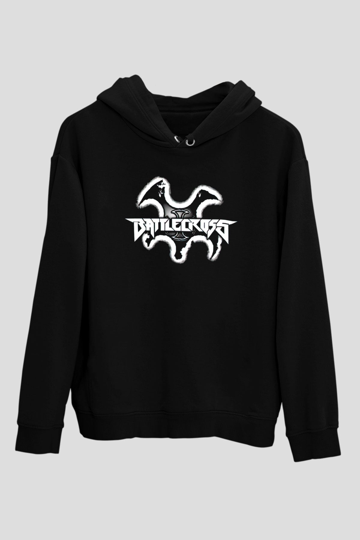 Battlecross Siyah Unisex Kapüşonlu Sweatshirt