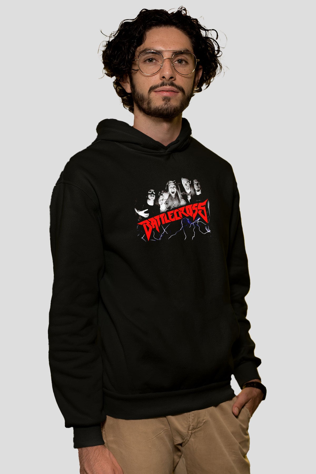 Battlecross Siyah Unisex Kapüşonlu Sweatshirt