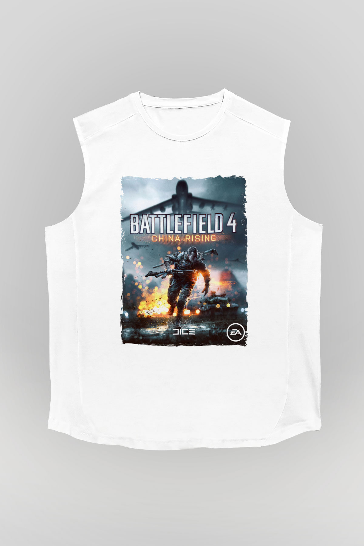 Battlefield Beyaz Unisex Kolsuz Tişört