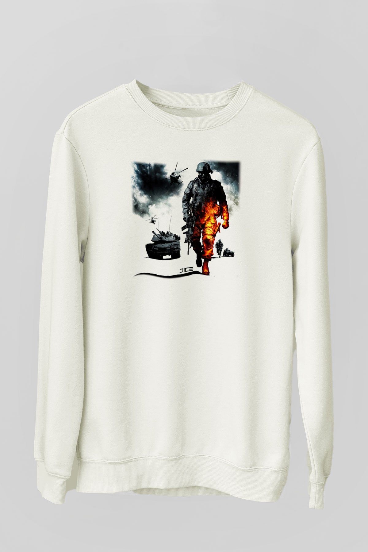 Battlefield Beyaz Unisex Sweatshirt