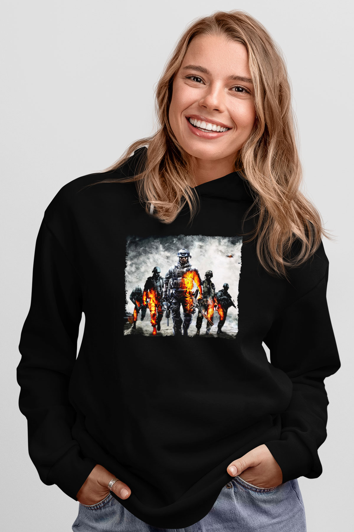 Battlefield Siyah Unisex Hoodie