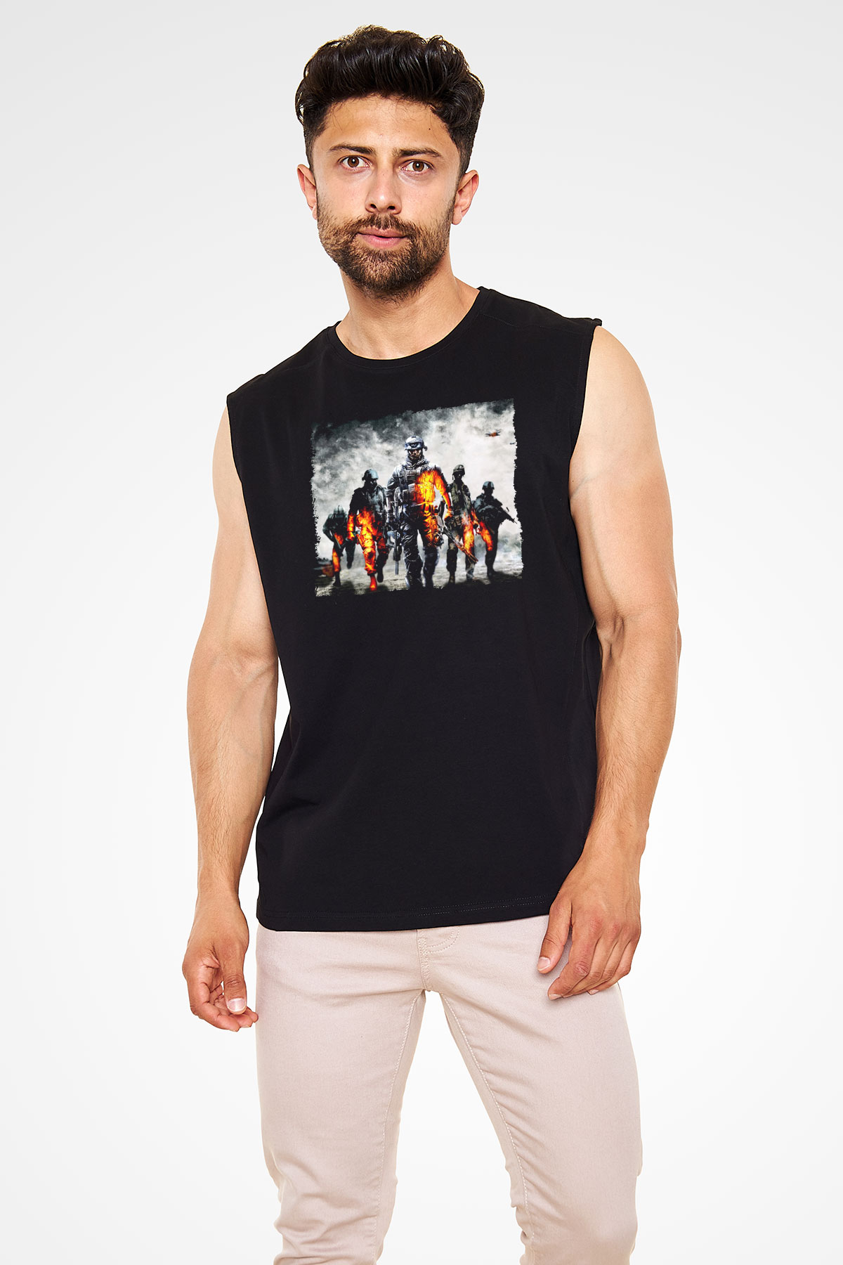 Battlefield Siyah Unisex Kolsuz Tişört