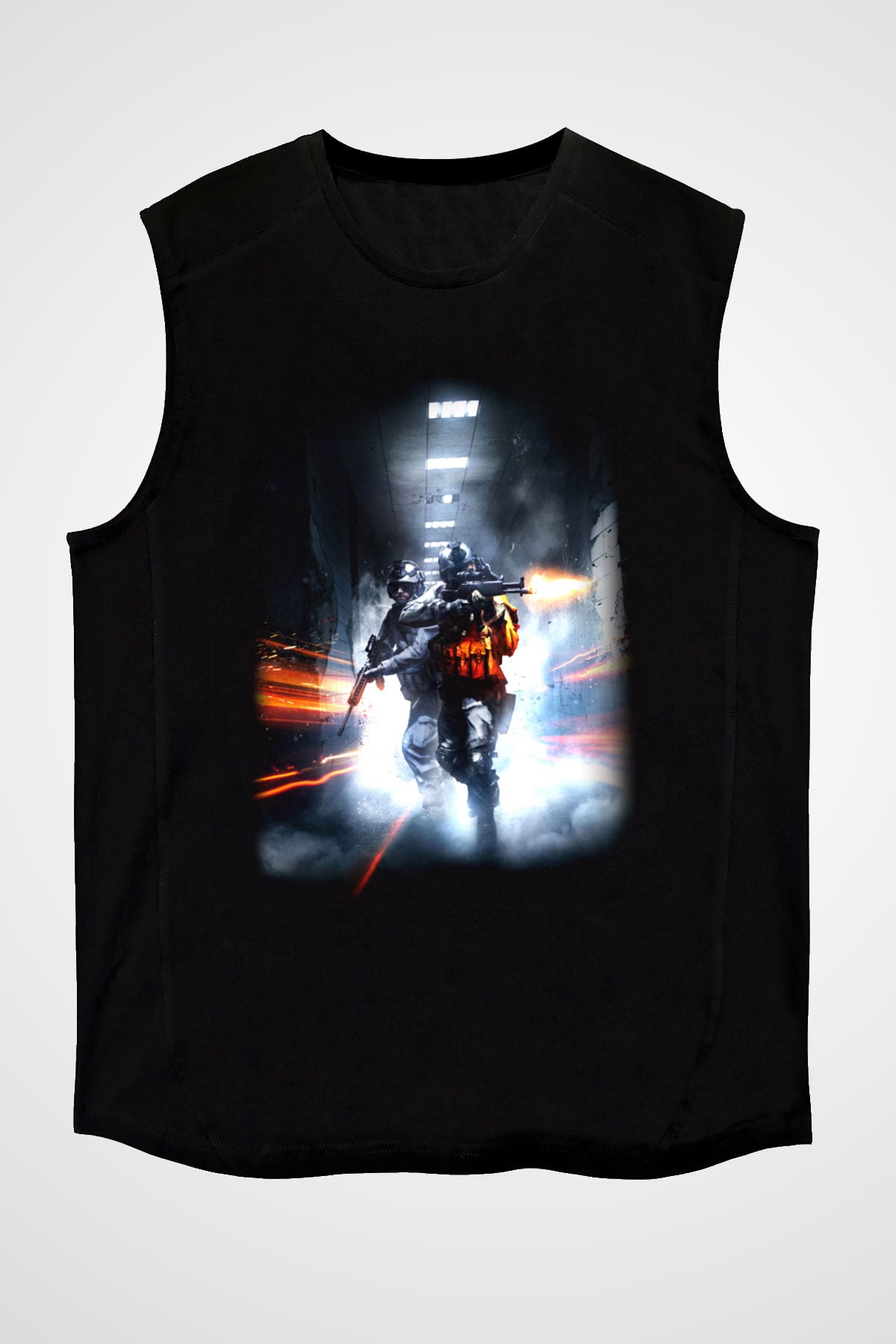 Battlefield Siyah Unisex Kolsuz Tişört