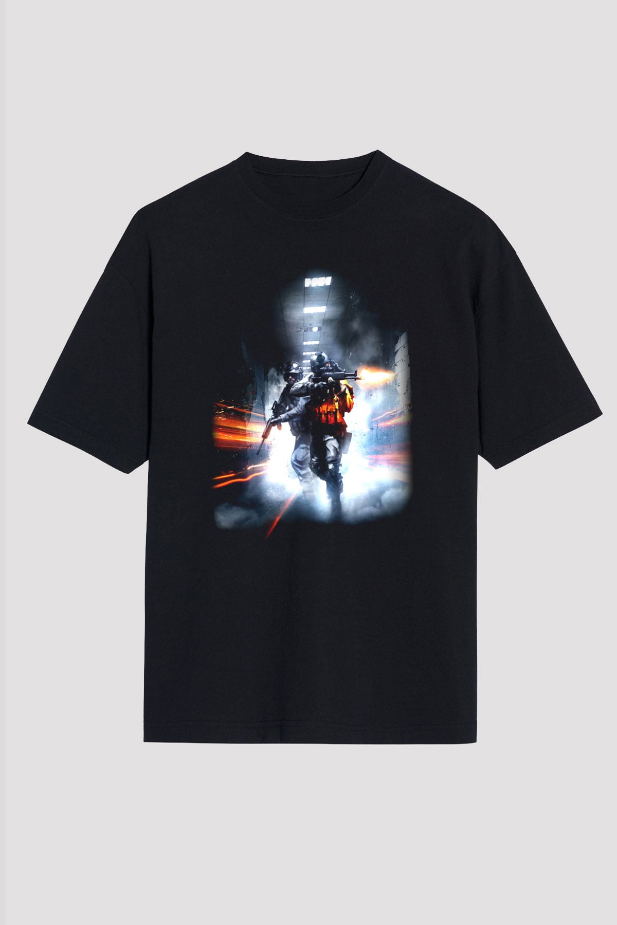 Battlefield Siyah Unisex Oversize Tişört T-Shirt
