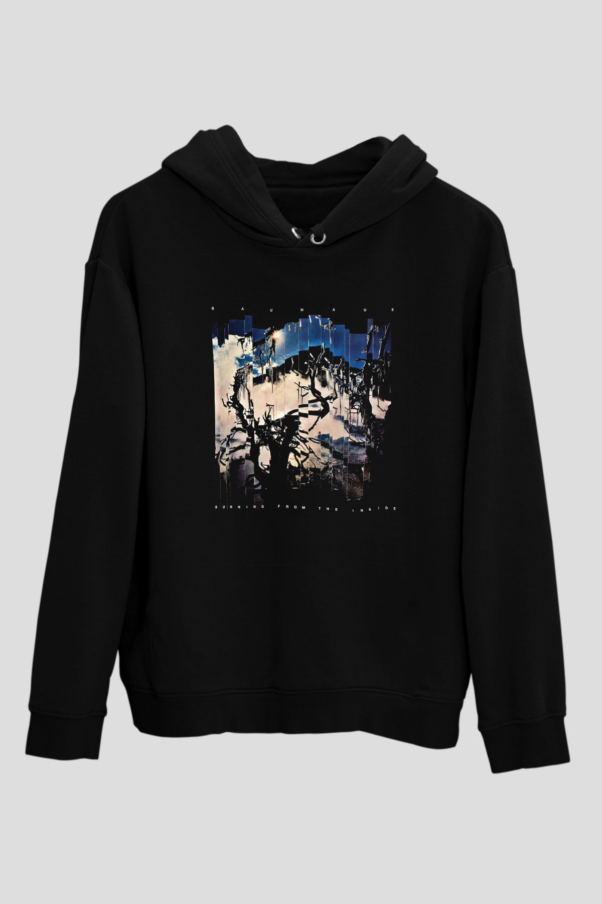 Bauhaus Baskılı Unisex Siyah Hoodie