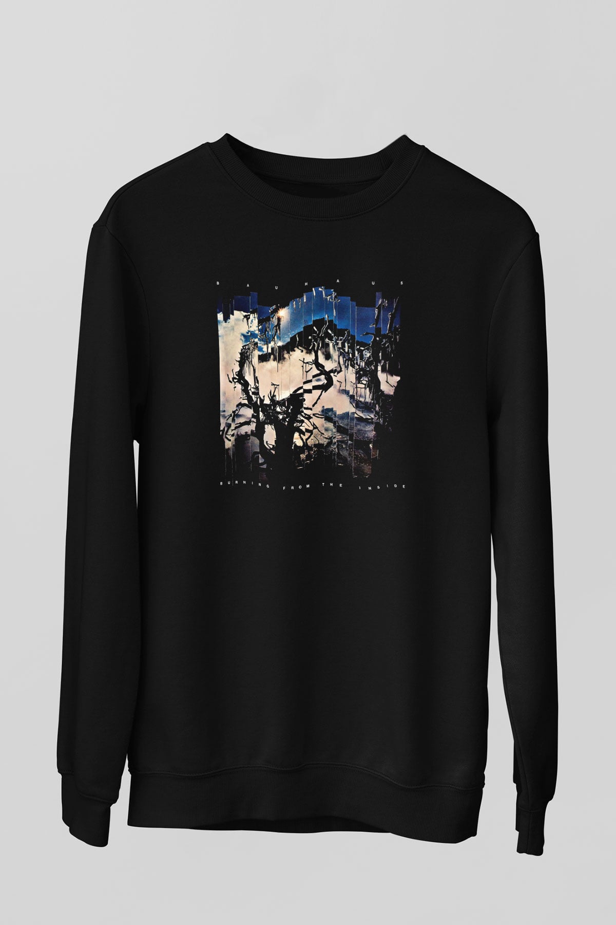 Bauhaus Baskılı Unisex Siyah Sweatshirt