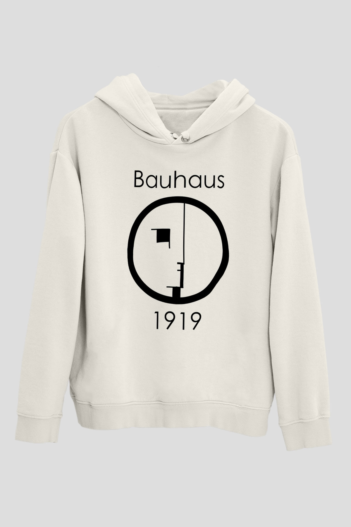 Bauhaus Beyaz Unisex Kapşonlu Sweatshirt