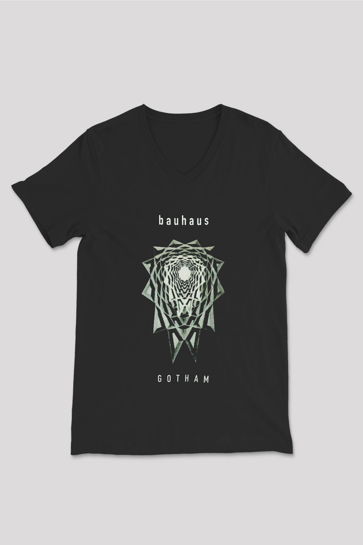 Bauhaus Siyah Unisex V Yaka Tişört T-Shirt