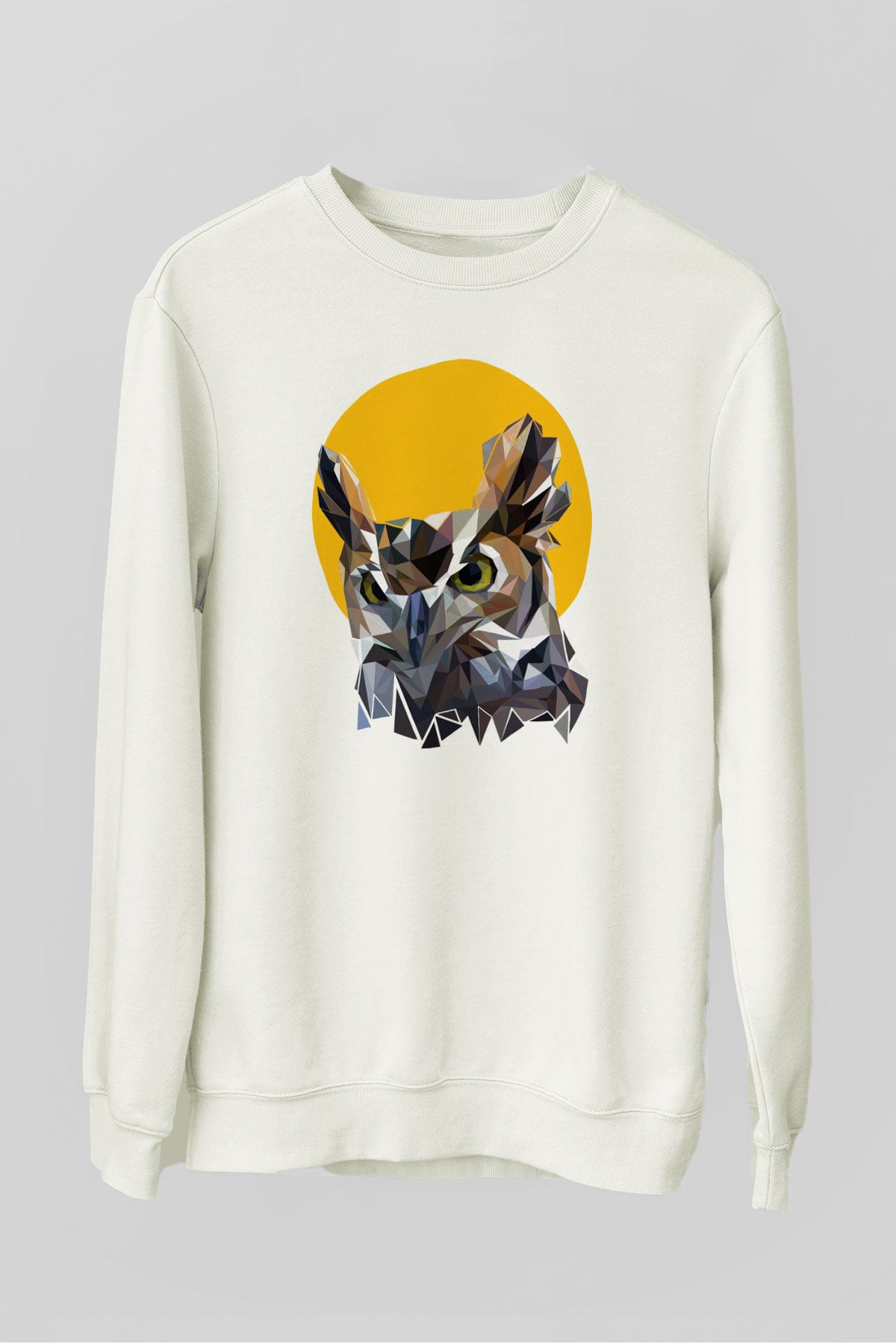 Baykuş Beyaz Unisex Sweatshirt