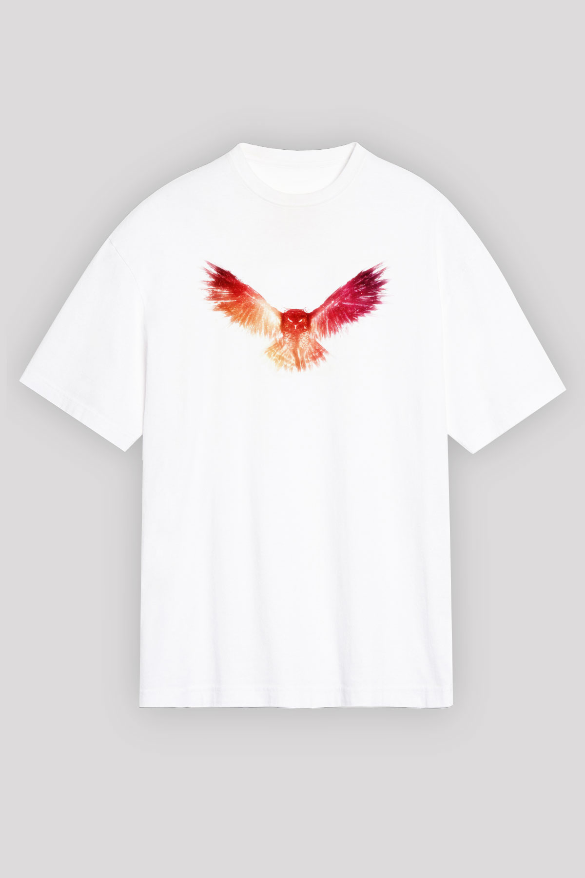 Baykuş Beyaz Unisex Tişört T-Shirt - TişörtFabrikası