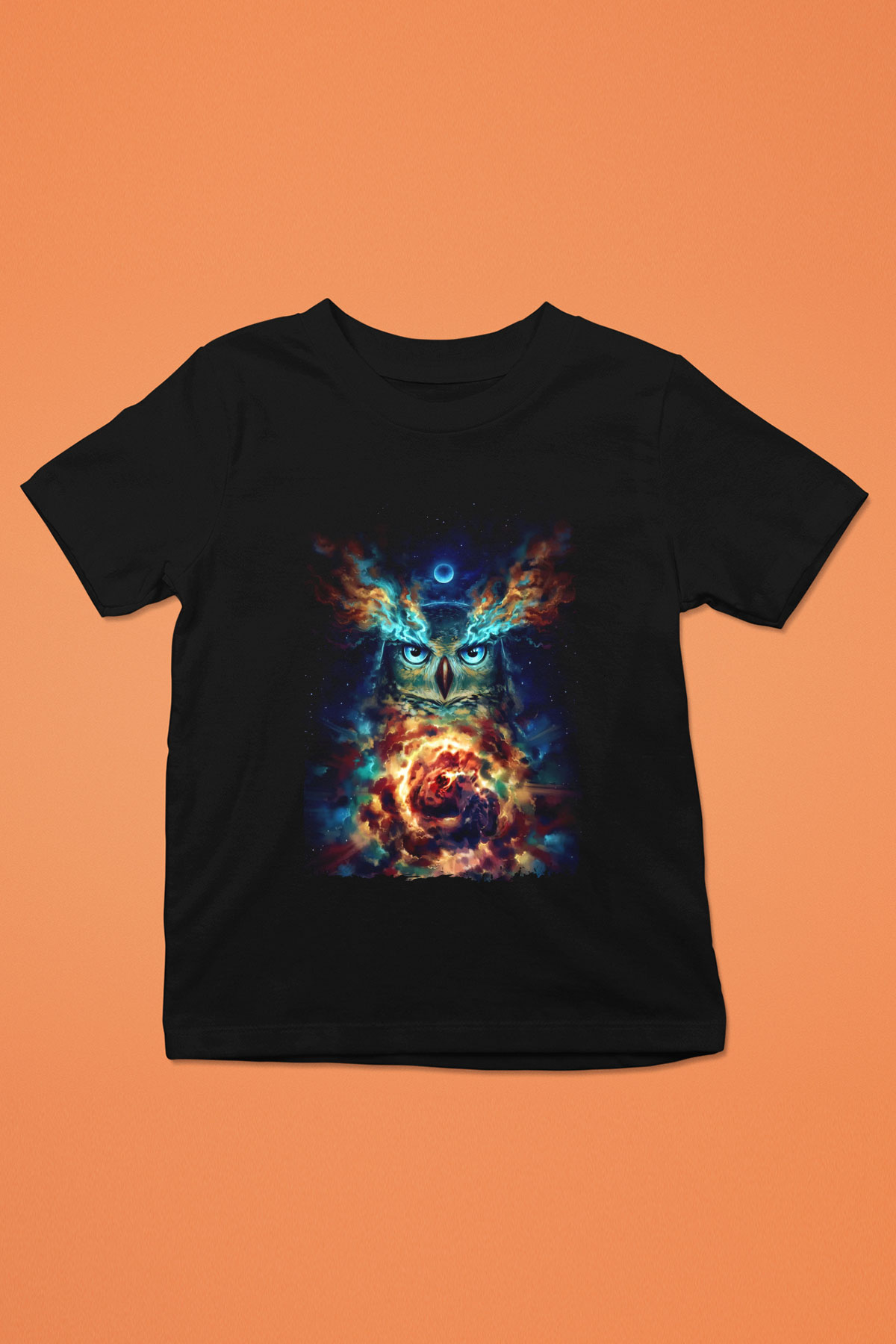 Baykuş Siyah Unisex Çocuk Tişört