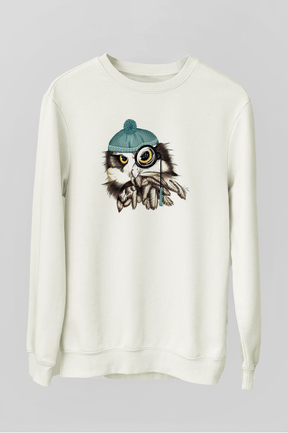 Baykuş Siyah Unisex Sweatshirt