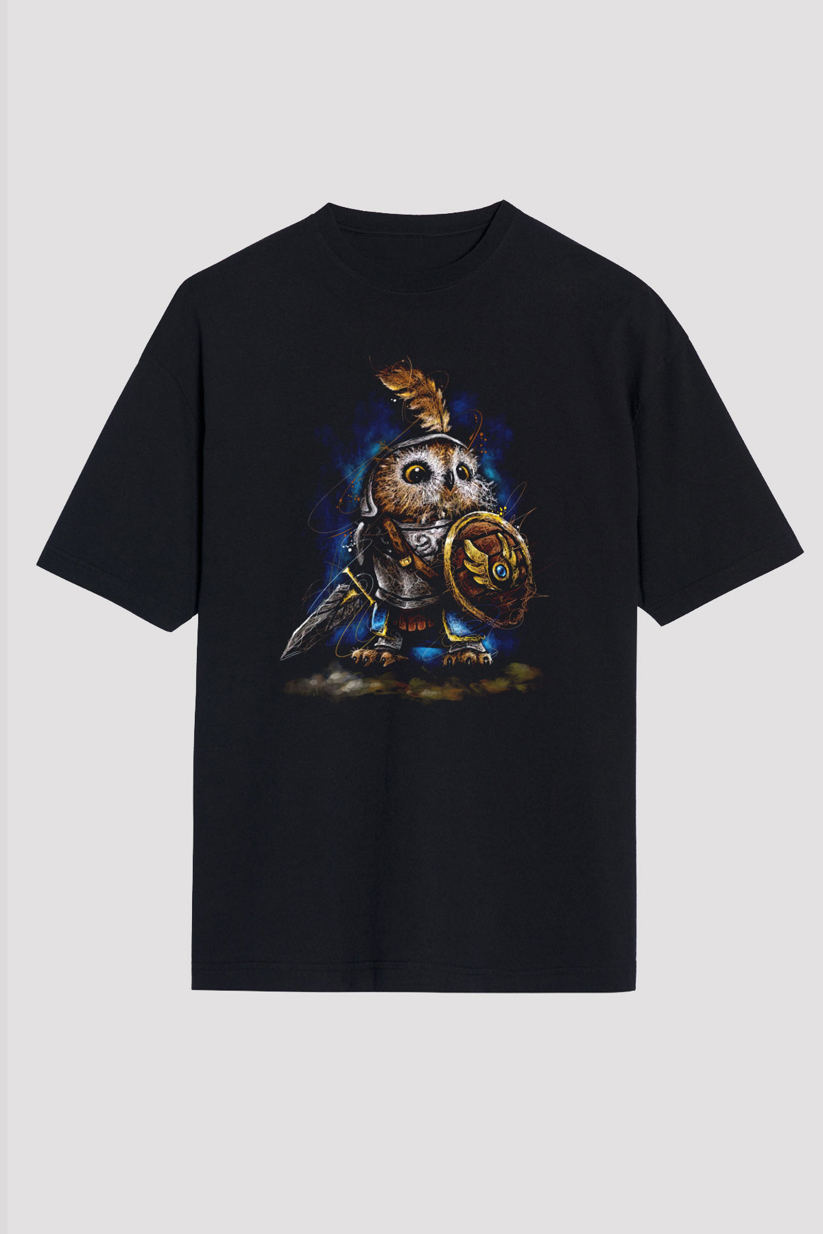 Baykuş Siyah Unisex Tişört T-Shirt - TişörtFabrikası