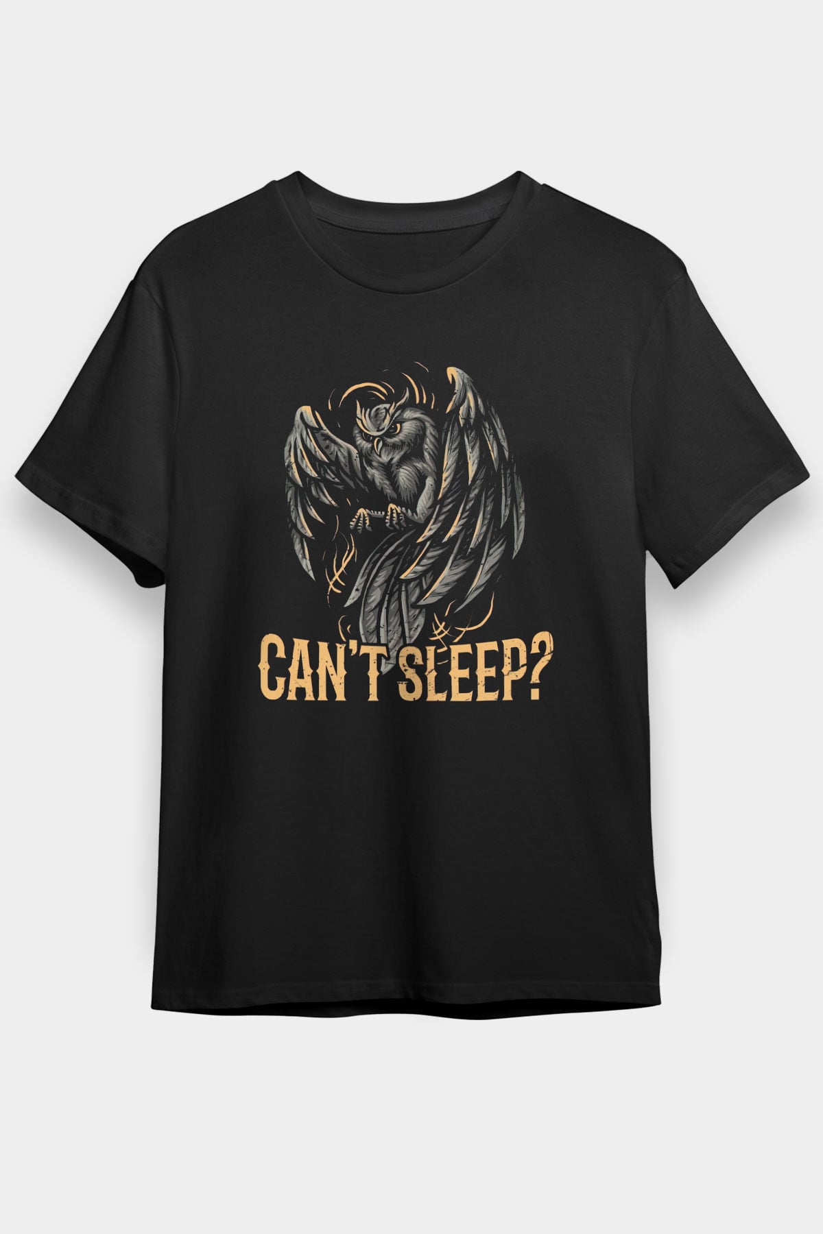 Baykuş Siyah Unisex Tişört T-Shirt - TişörtFabrikası