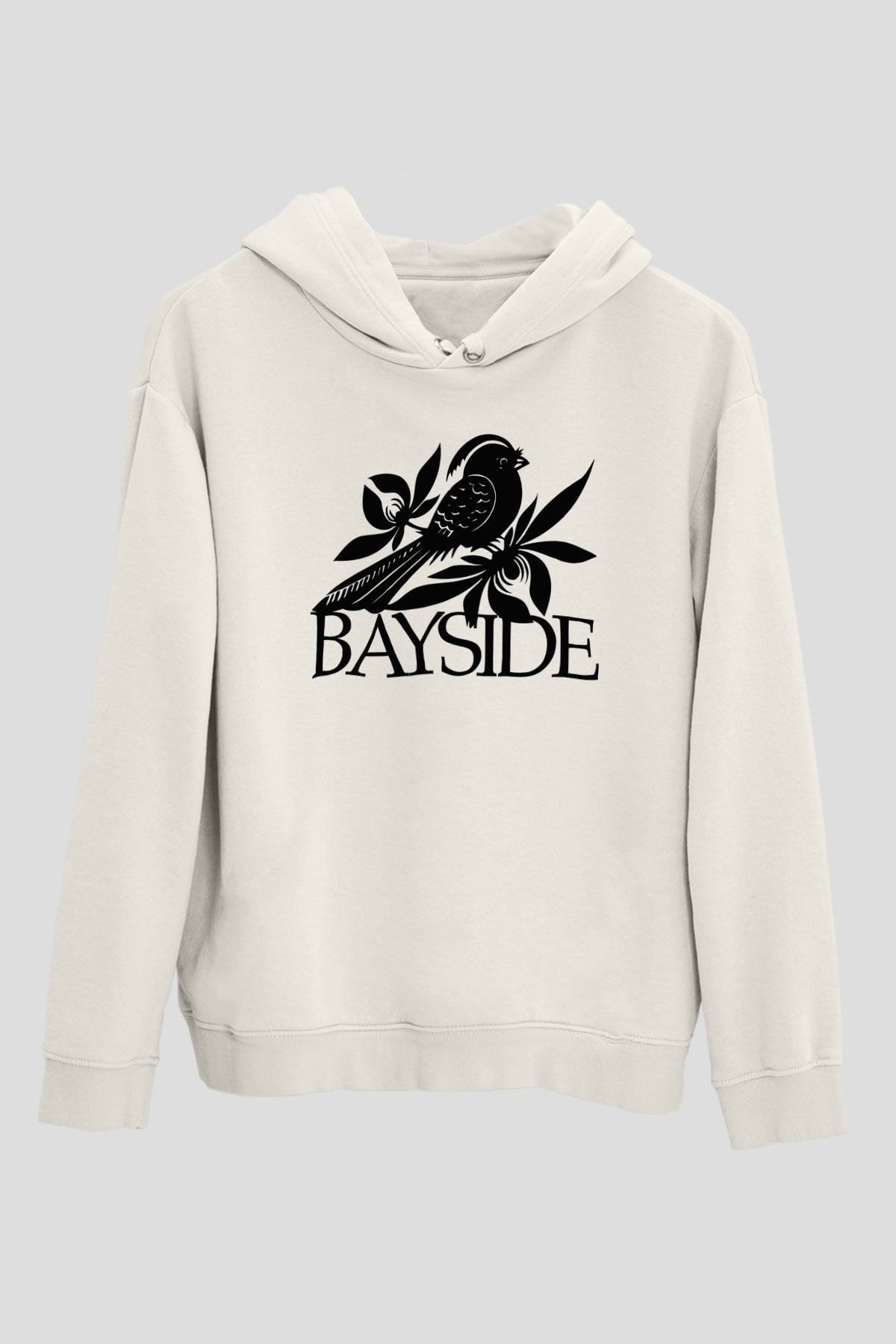 Bayside Beyaz Unisex Kapüşonlu Sweatshirt
