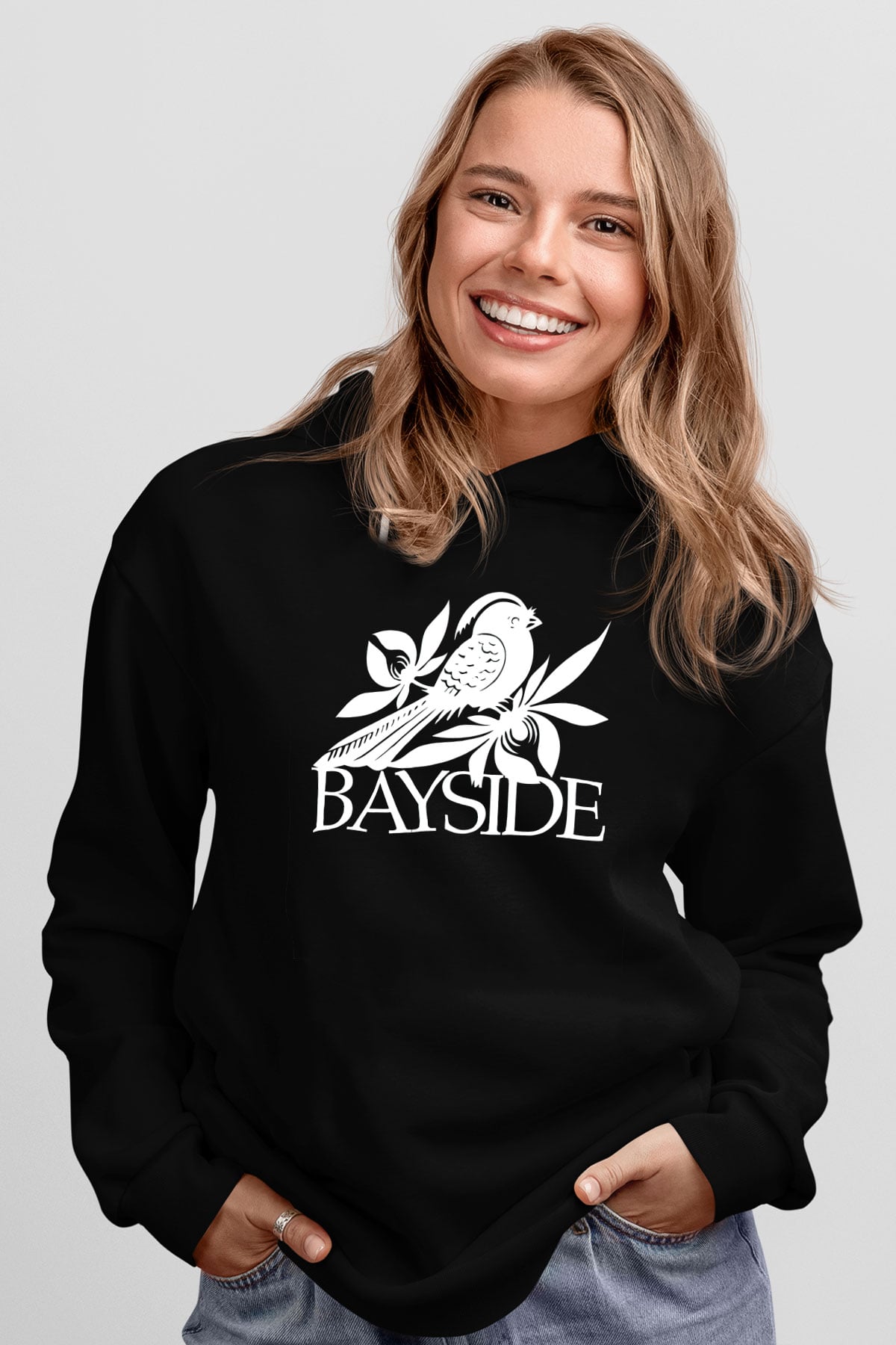 Bayside Siyah Unisex Kapüşonlu Sweatshirt
