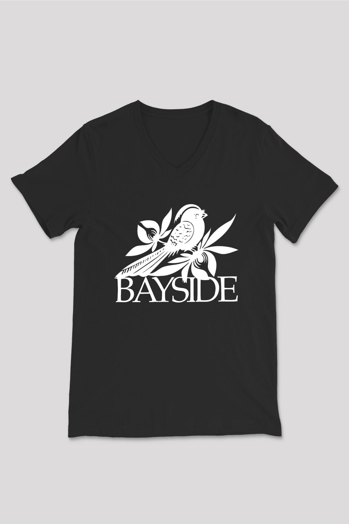 Bayside Siyah Unisex V Yaka Tişört