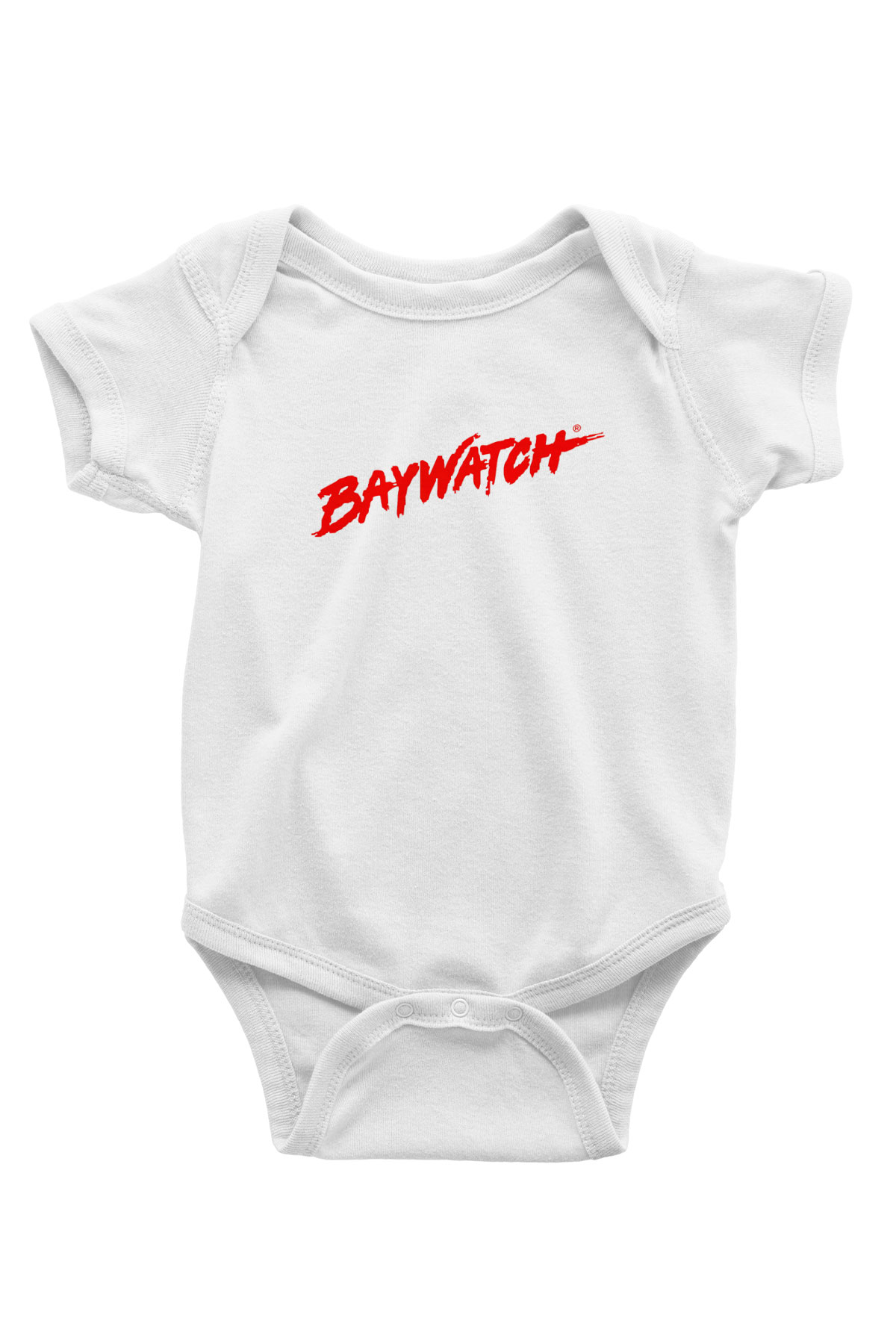 Baywatch Baskılı Beyaz Unisex Bebek Body - Zıbın