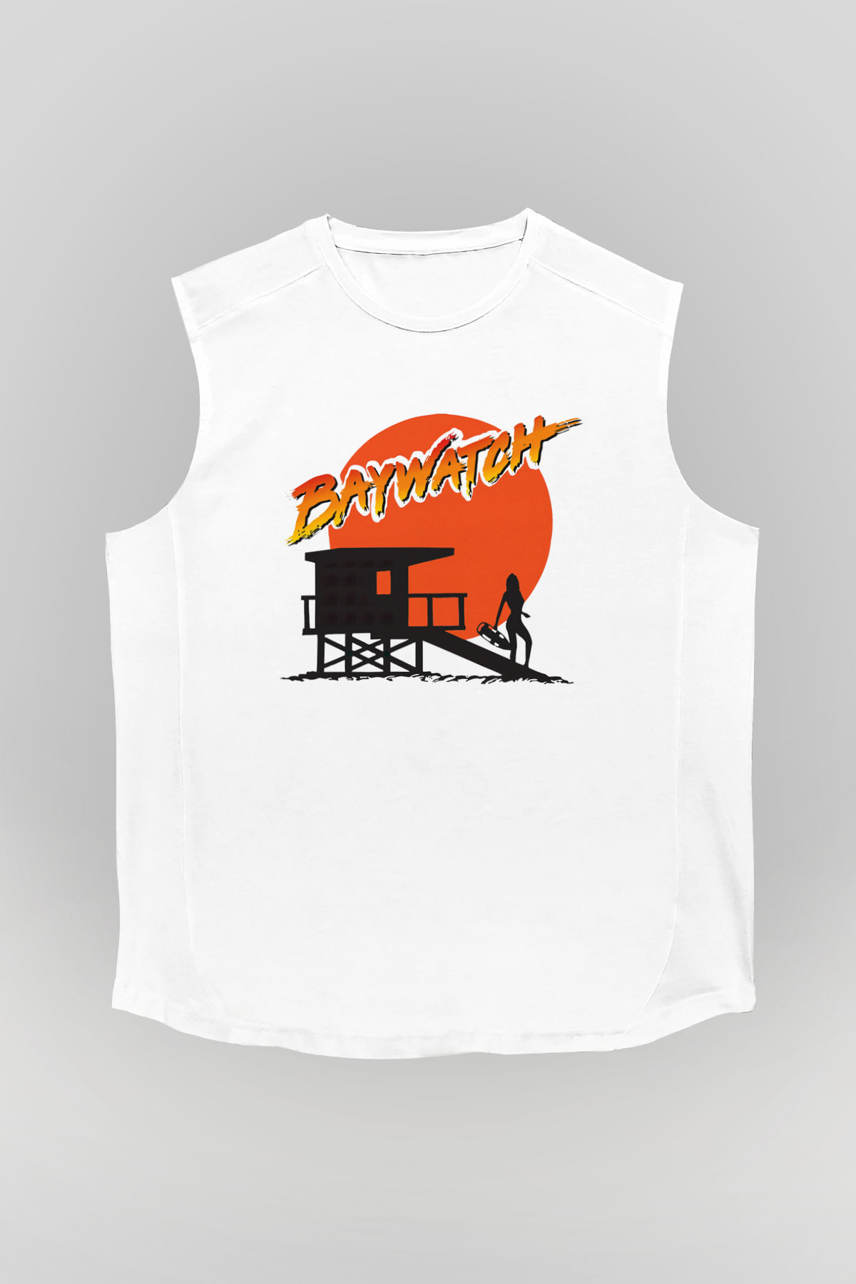 Baywatch Beyaz Unisex Kolsuz Tişört