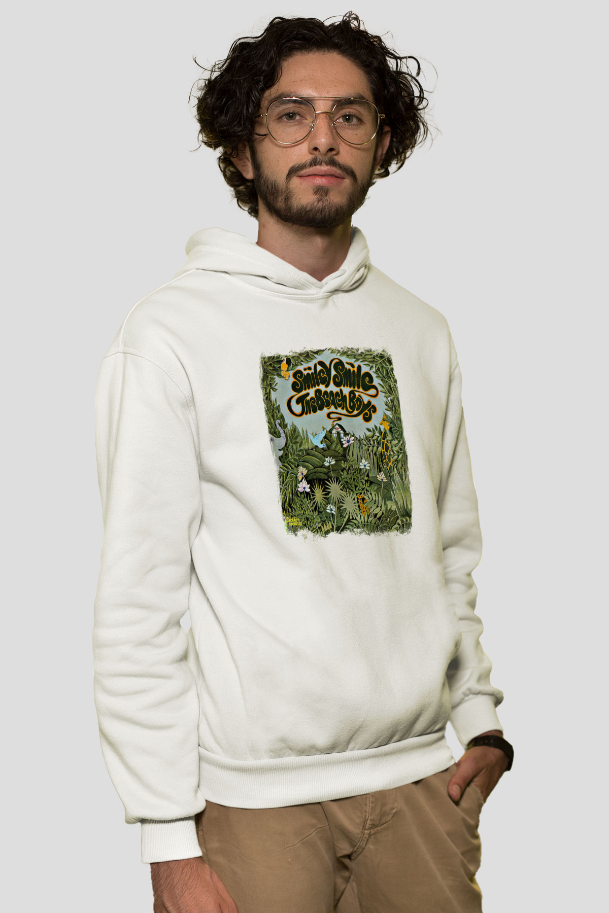 Beach Boys Baskılı Unisex Beyaz Hoodie
