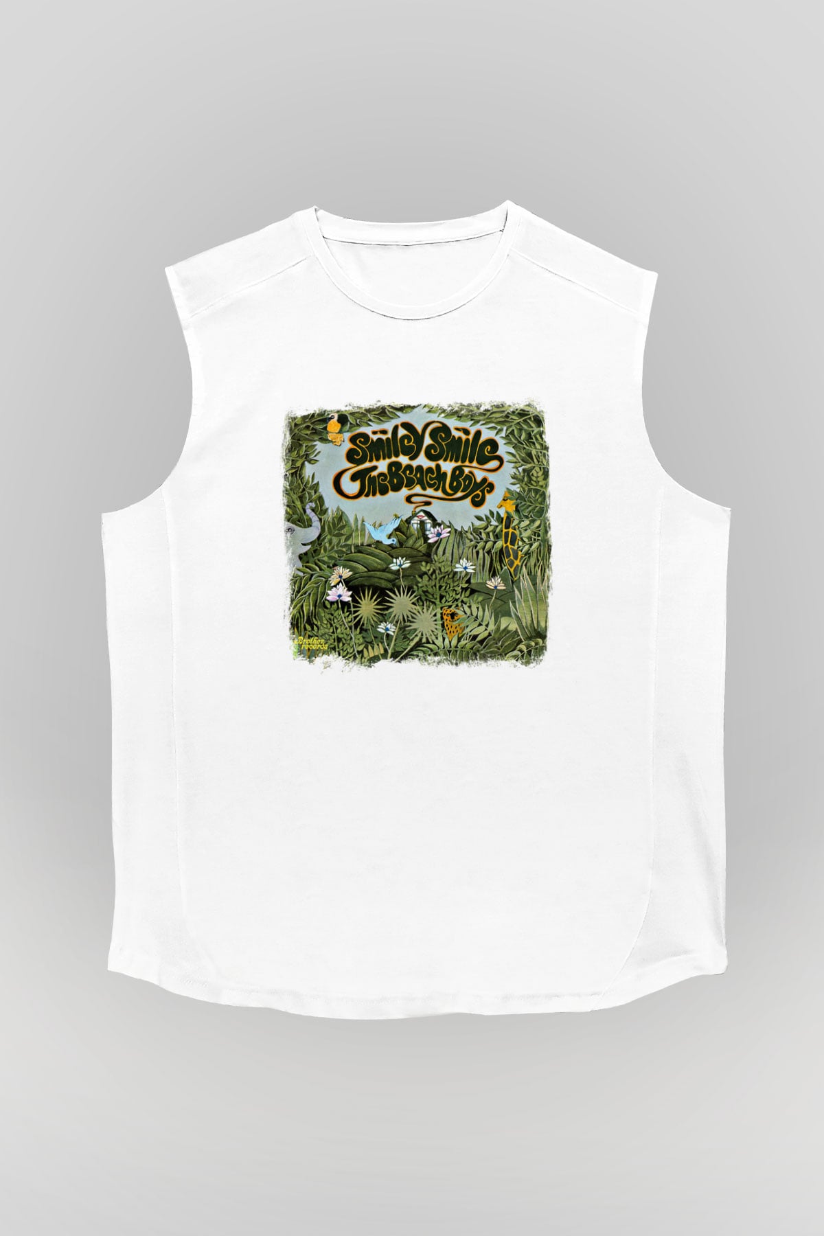 Beach Boys Baskılı Unisex Beyaz Kolsuz Tişört