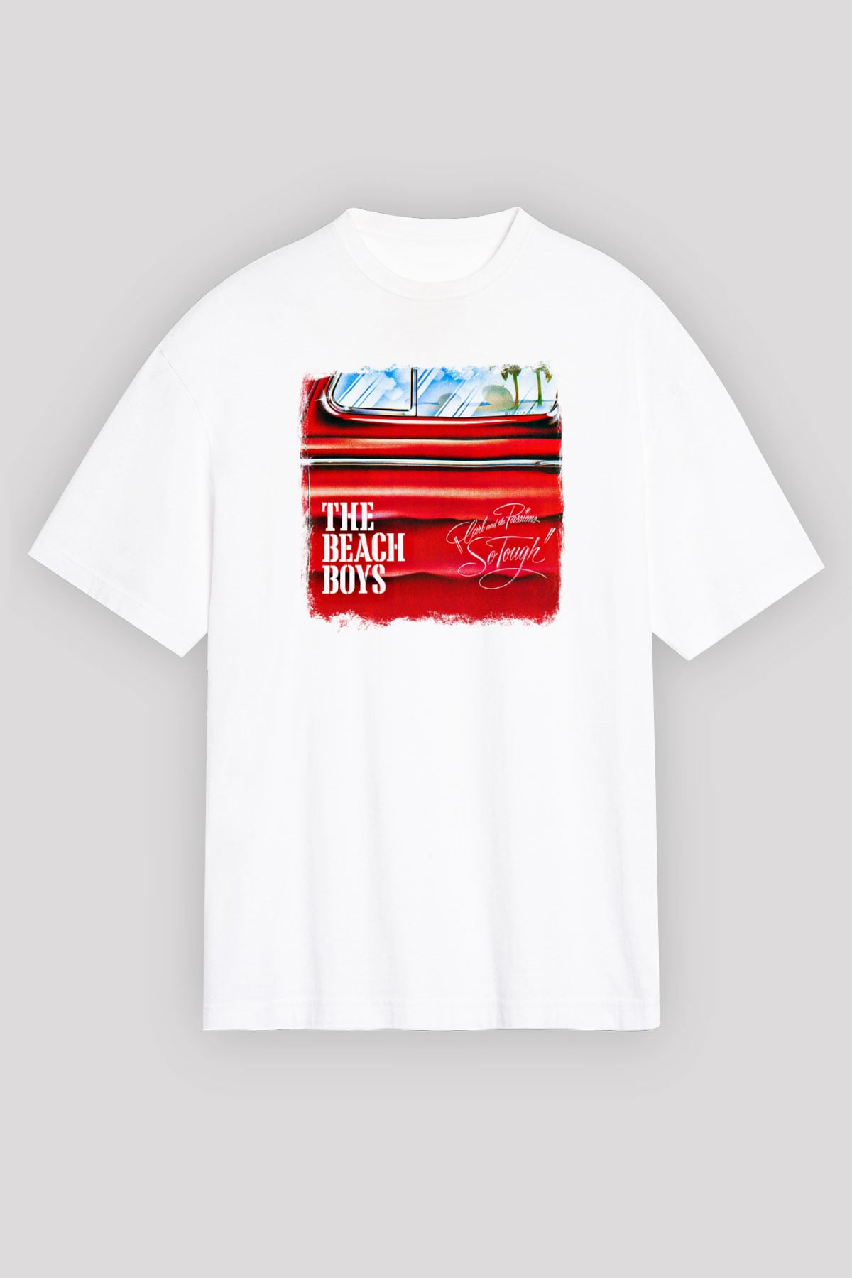 Beach Boys Baskılı Unisex Beyaz Oversize Tişört