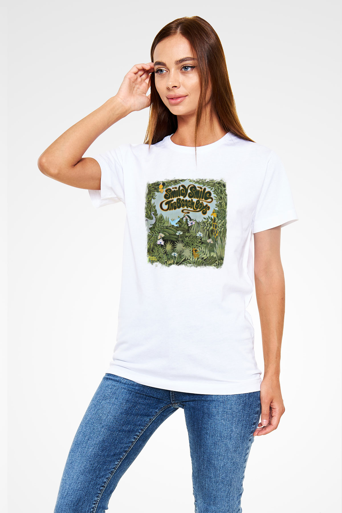 Beach Boys Baskılı Unisex Beyaz Tişört