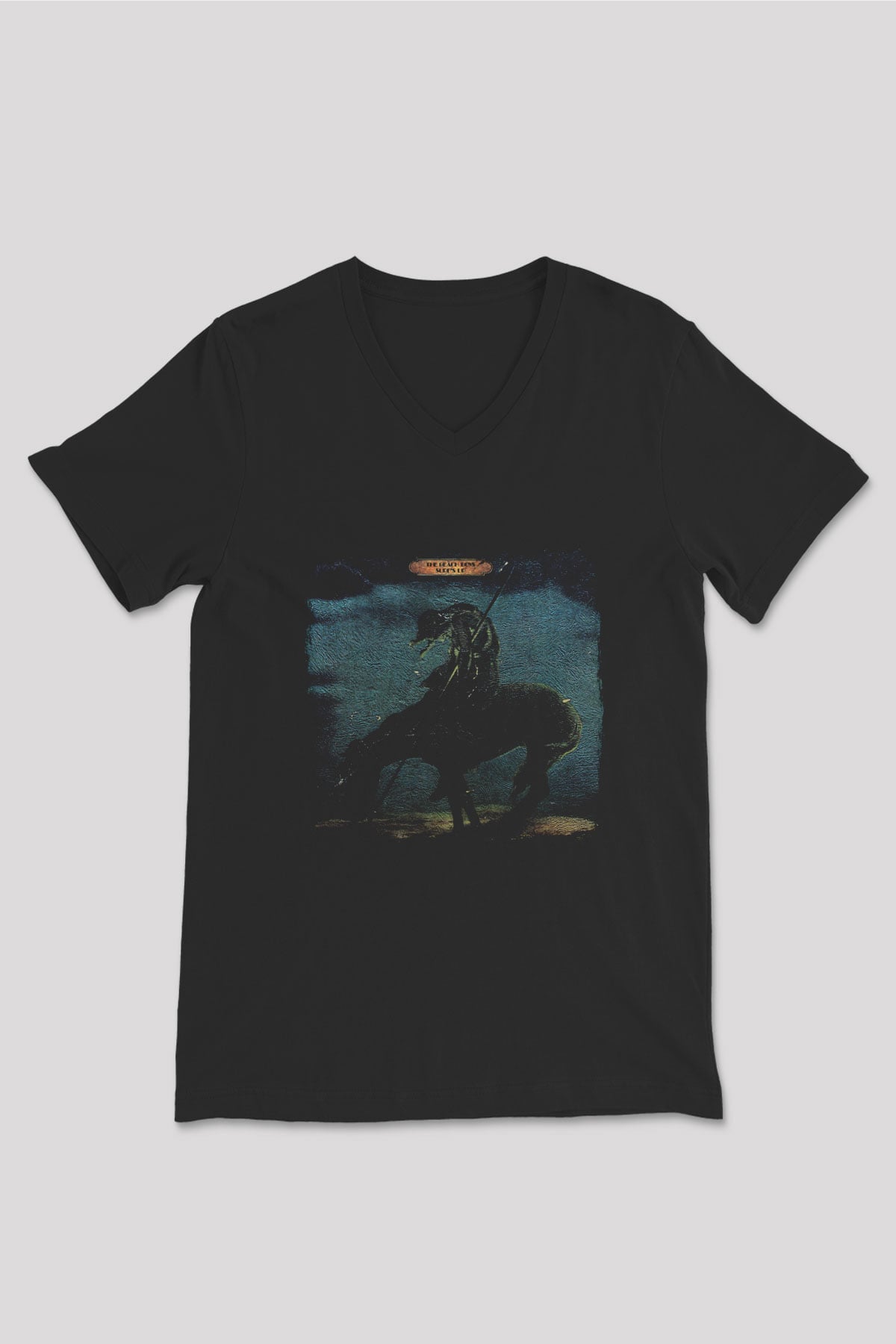 Beach Boys Baskılı Unisex Siyah V Yaka Tişört