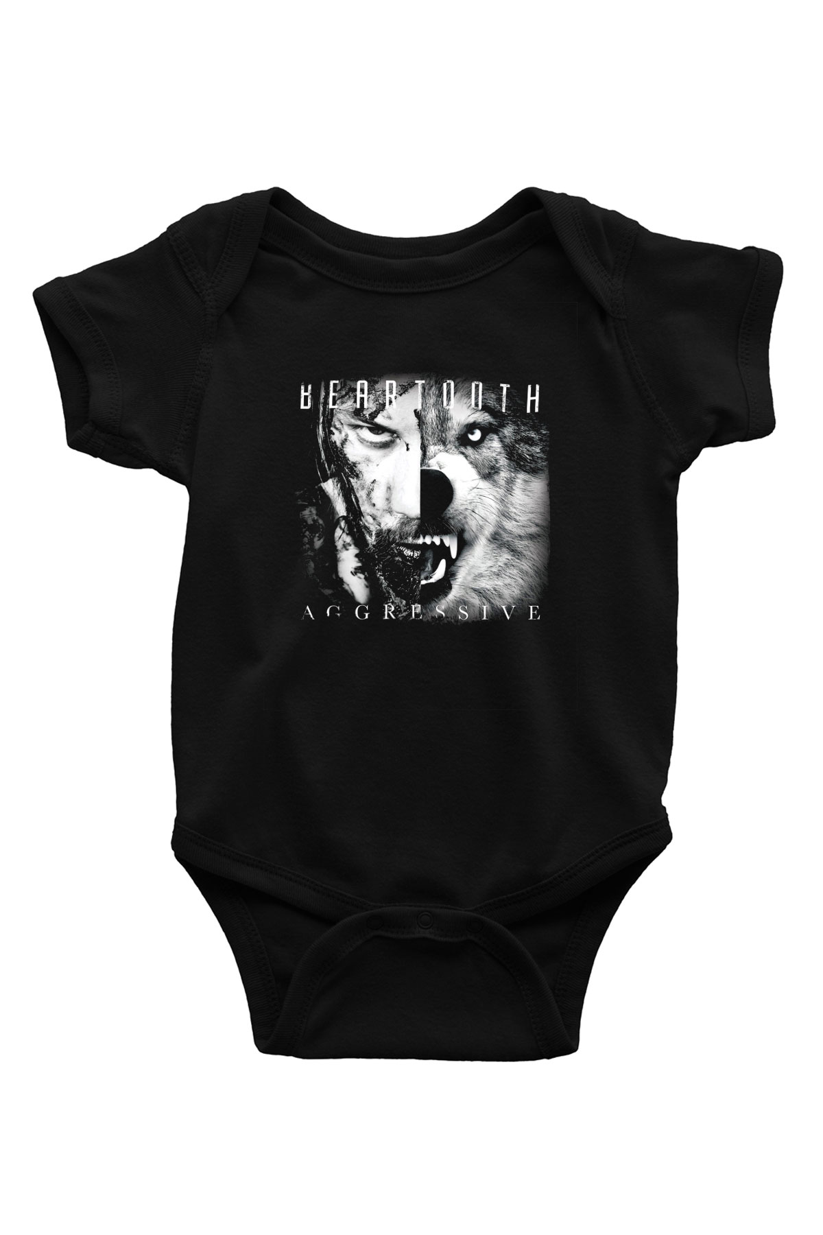 Beartooth Baskılı Unisex Siyah Bebek Body - Zıbın