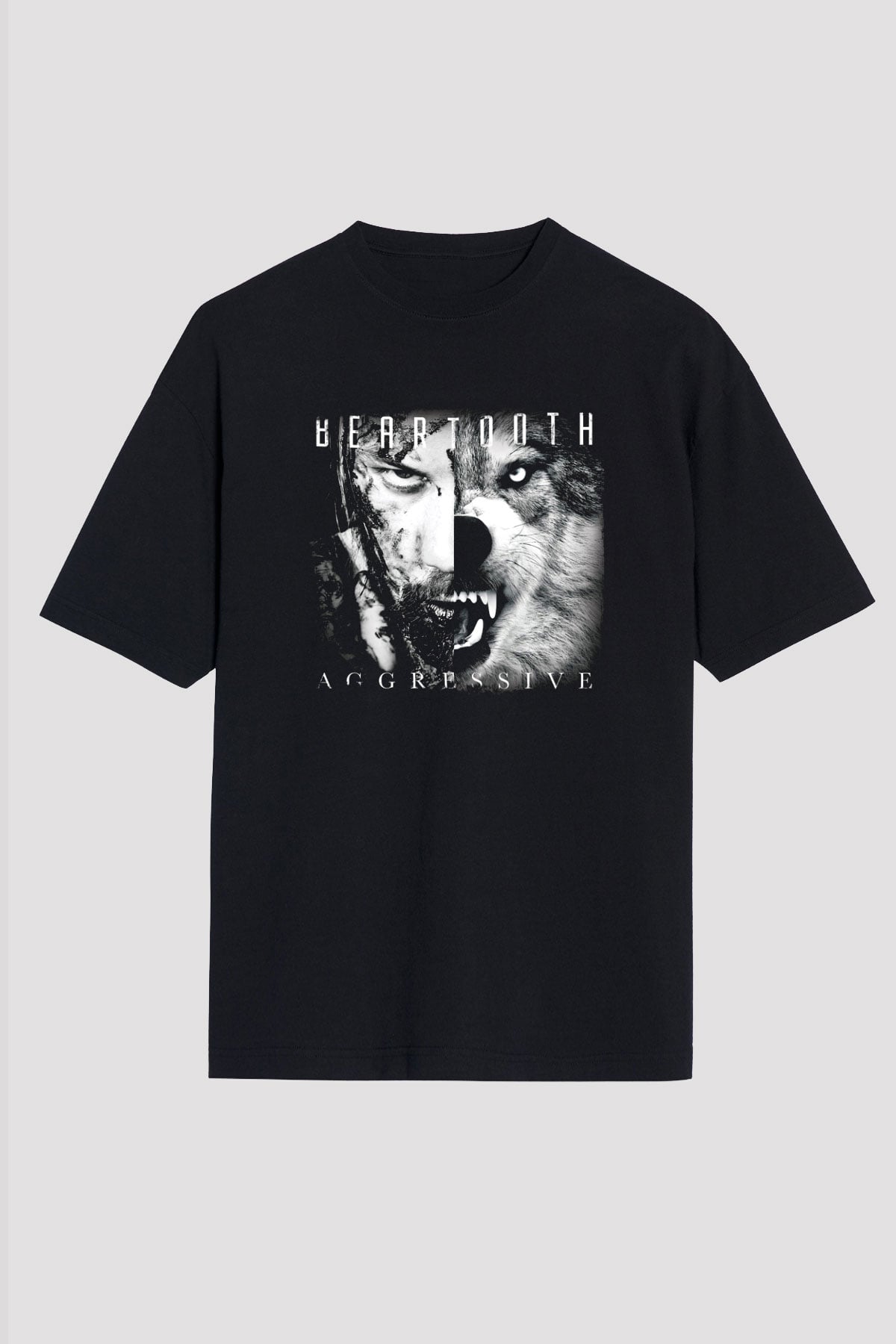 Beartooth Baskılı Unisex Siyah Oversize Tişört