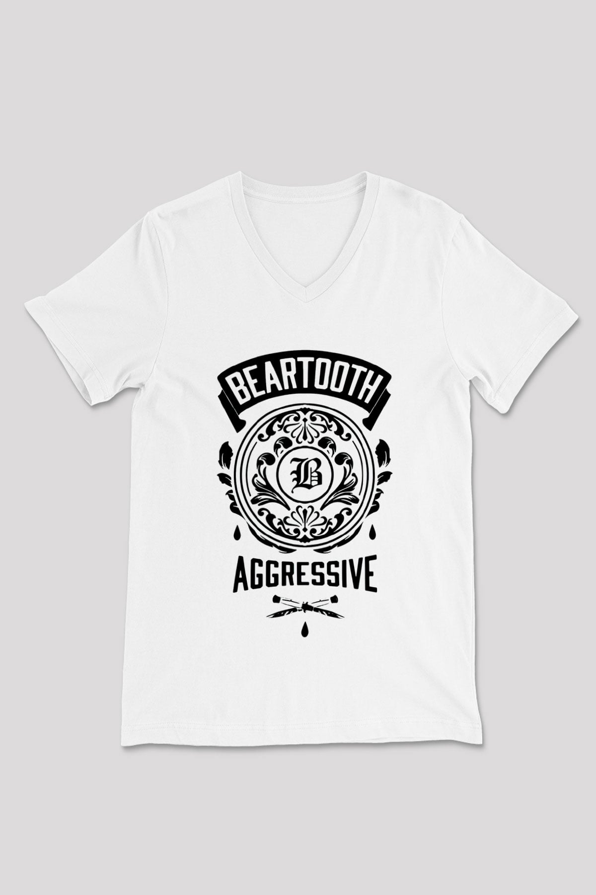 Beartooth Beyaz Unisex V Yaka Tişört T-Shirt