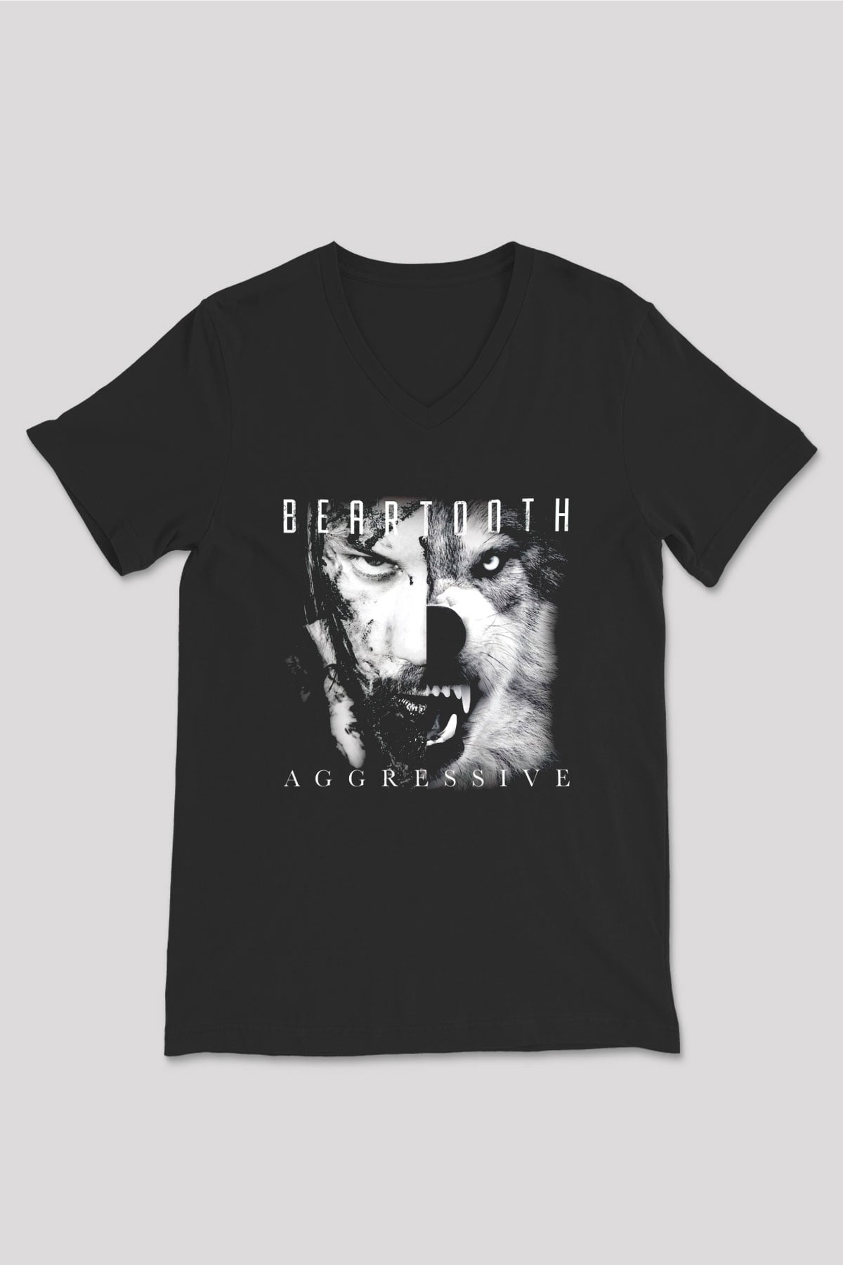 Beartooth Siyah Unisex V Yaka Tişört