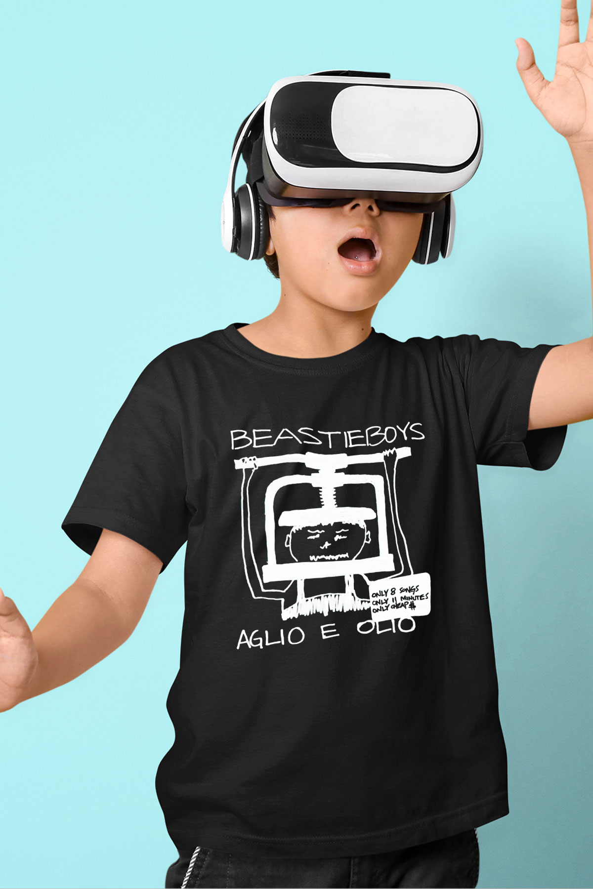 Beastie Boys Baskılı Siyah Unisex Çocuk Tişört