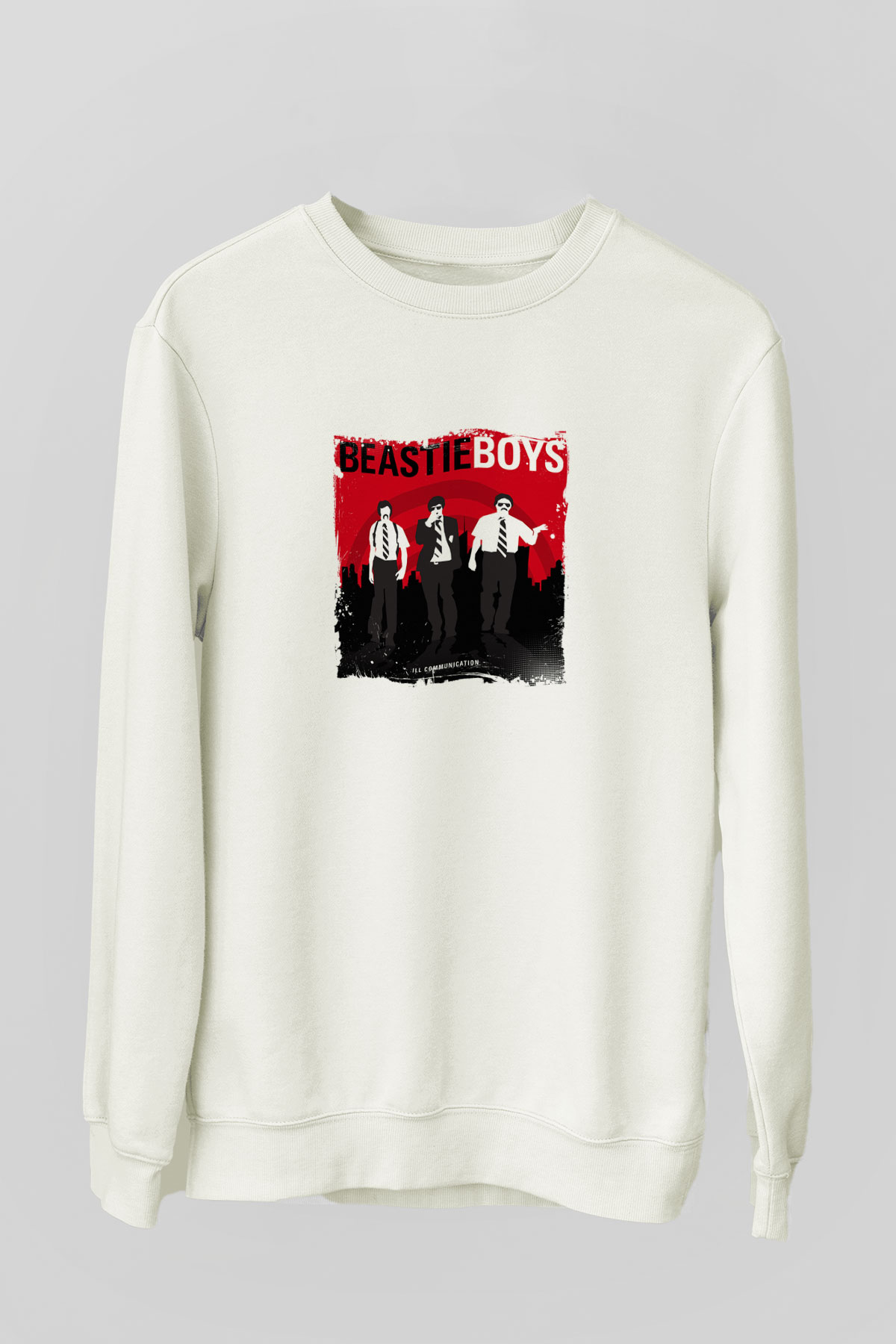 Beastie Boys Baskılı Unisex Beyaz Sweatshirt