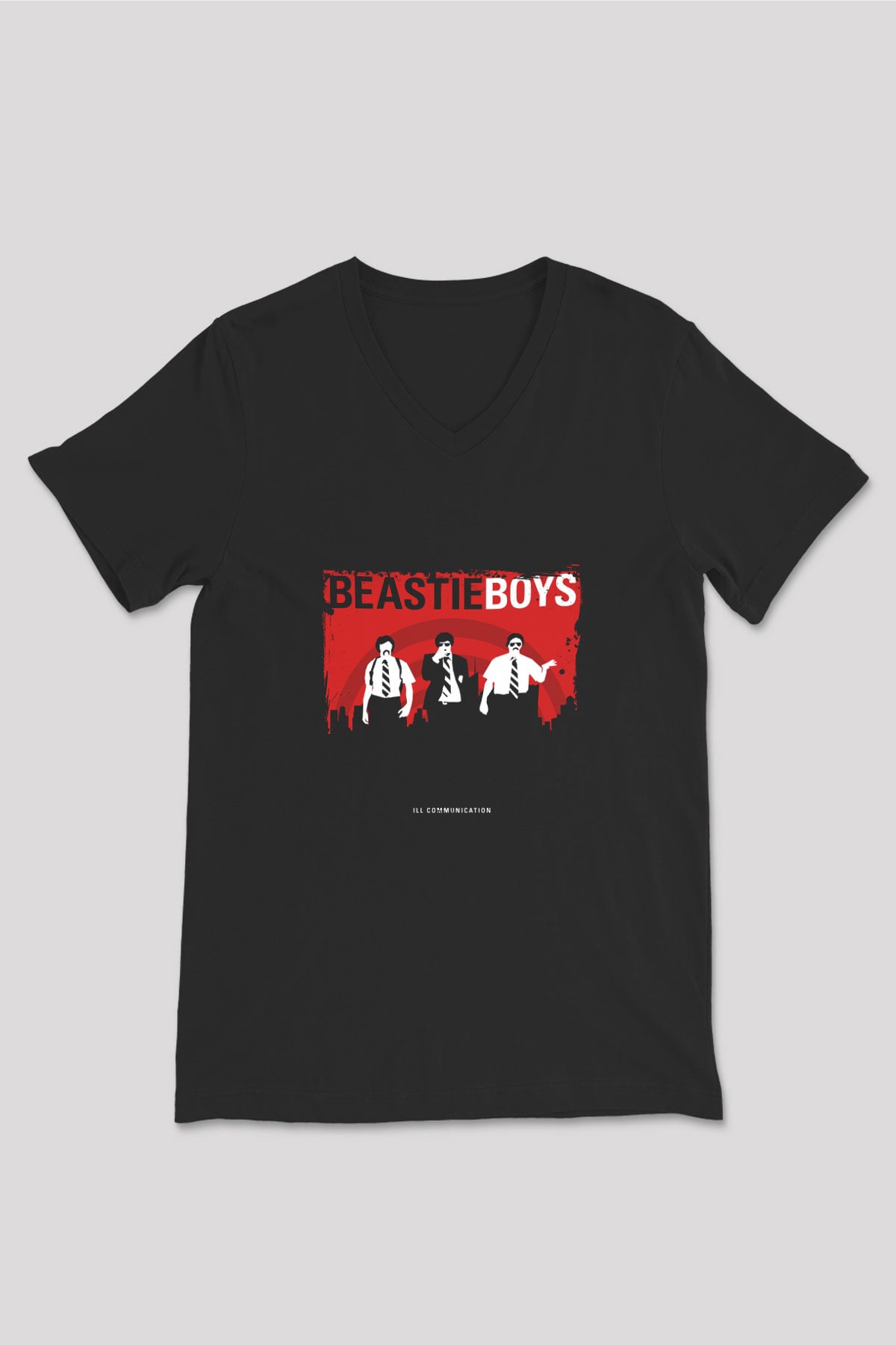 Beastie Boys Baskılı Unisex Siyah V Yaka Tişört