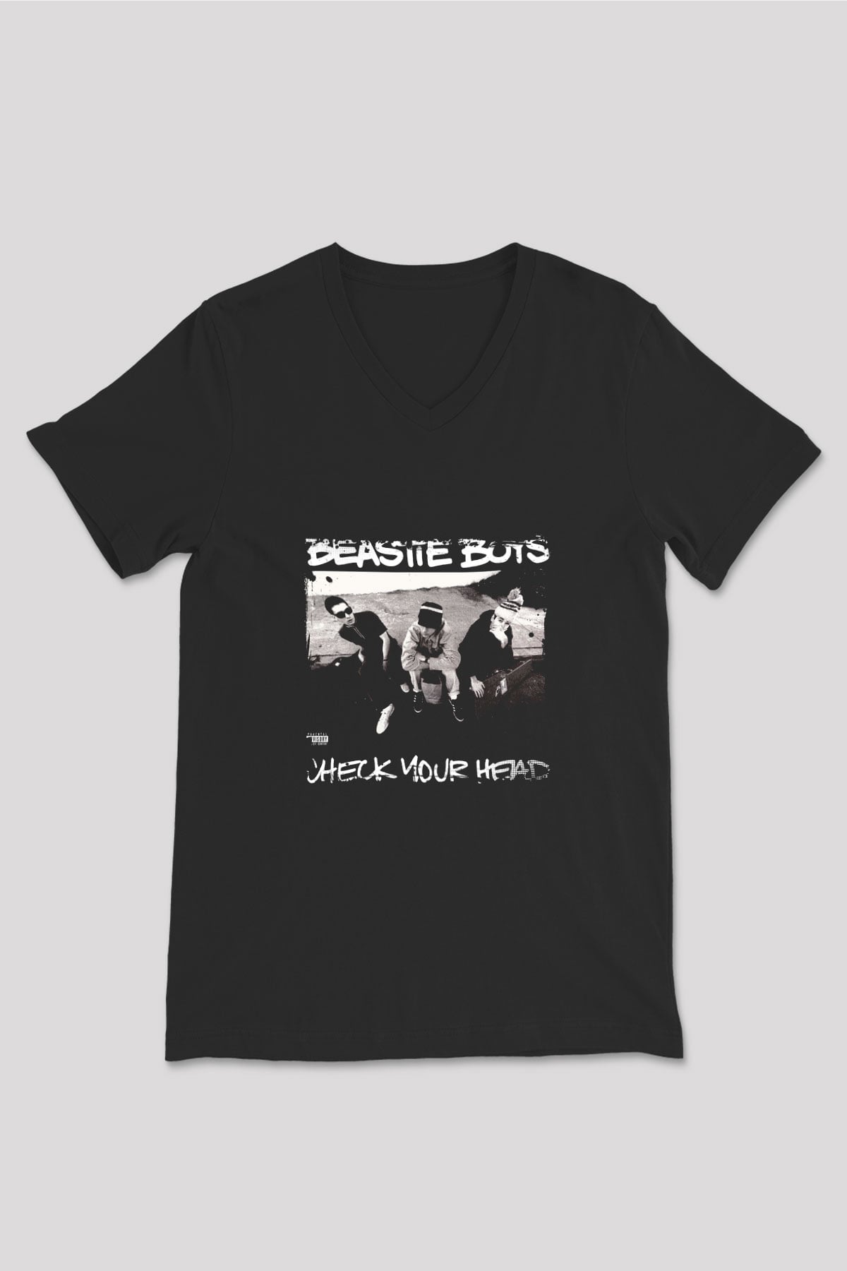Beastie Boys Baskılı Unisex Siyah V Yaka Tişört