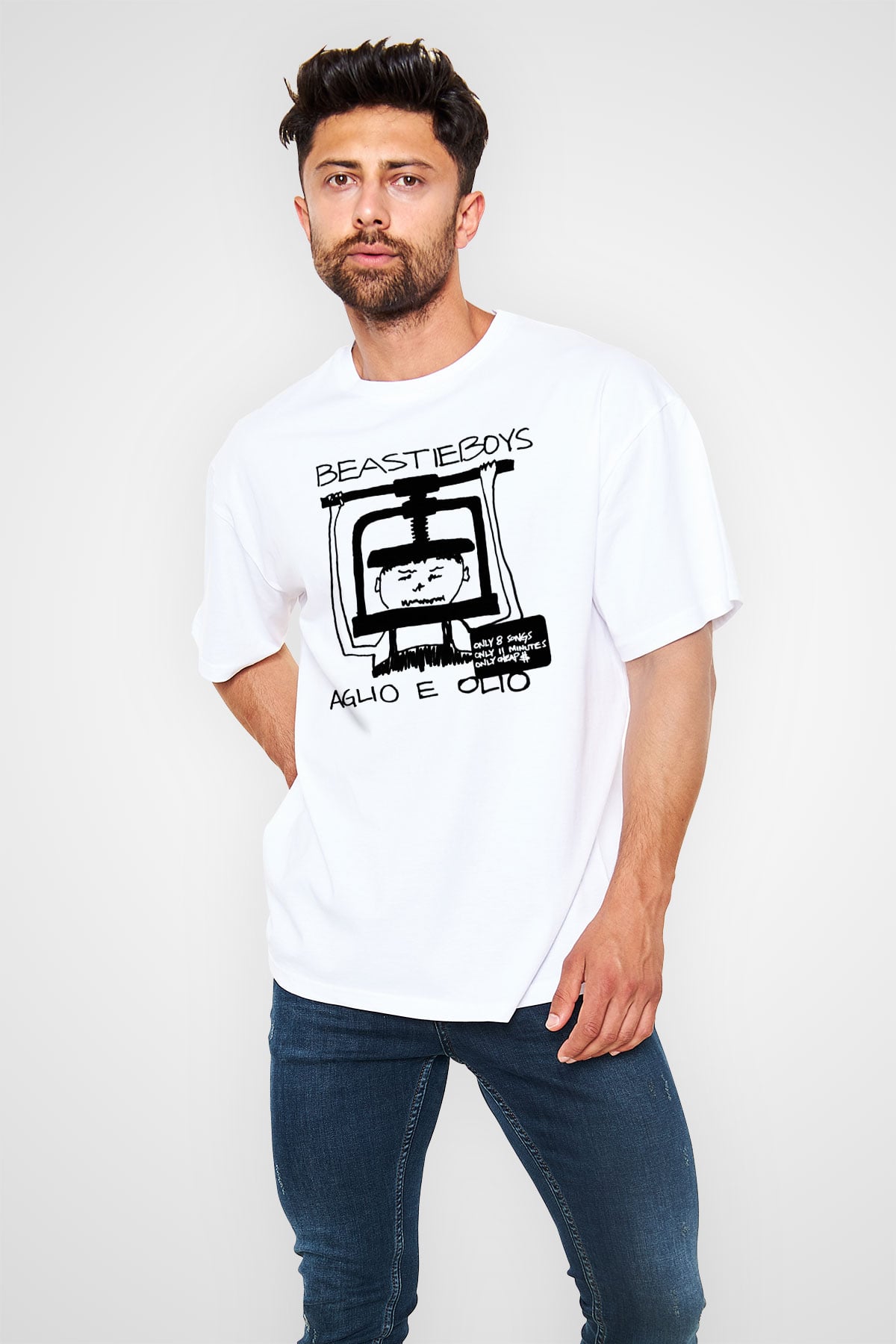 Beastie Boys Beyaz Unisex Oversize Tişört T-Shirt