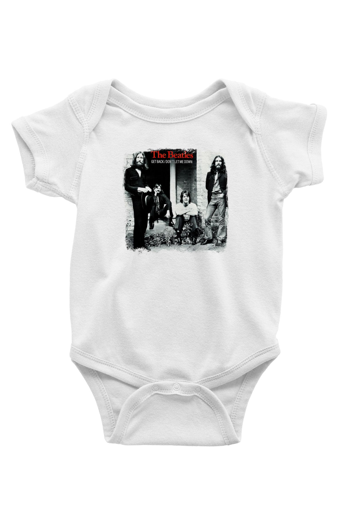 Beatles Baskılı Unisex Beyaz Bebek Body - Zıbın