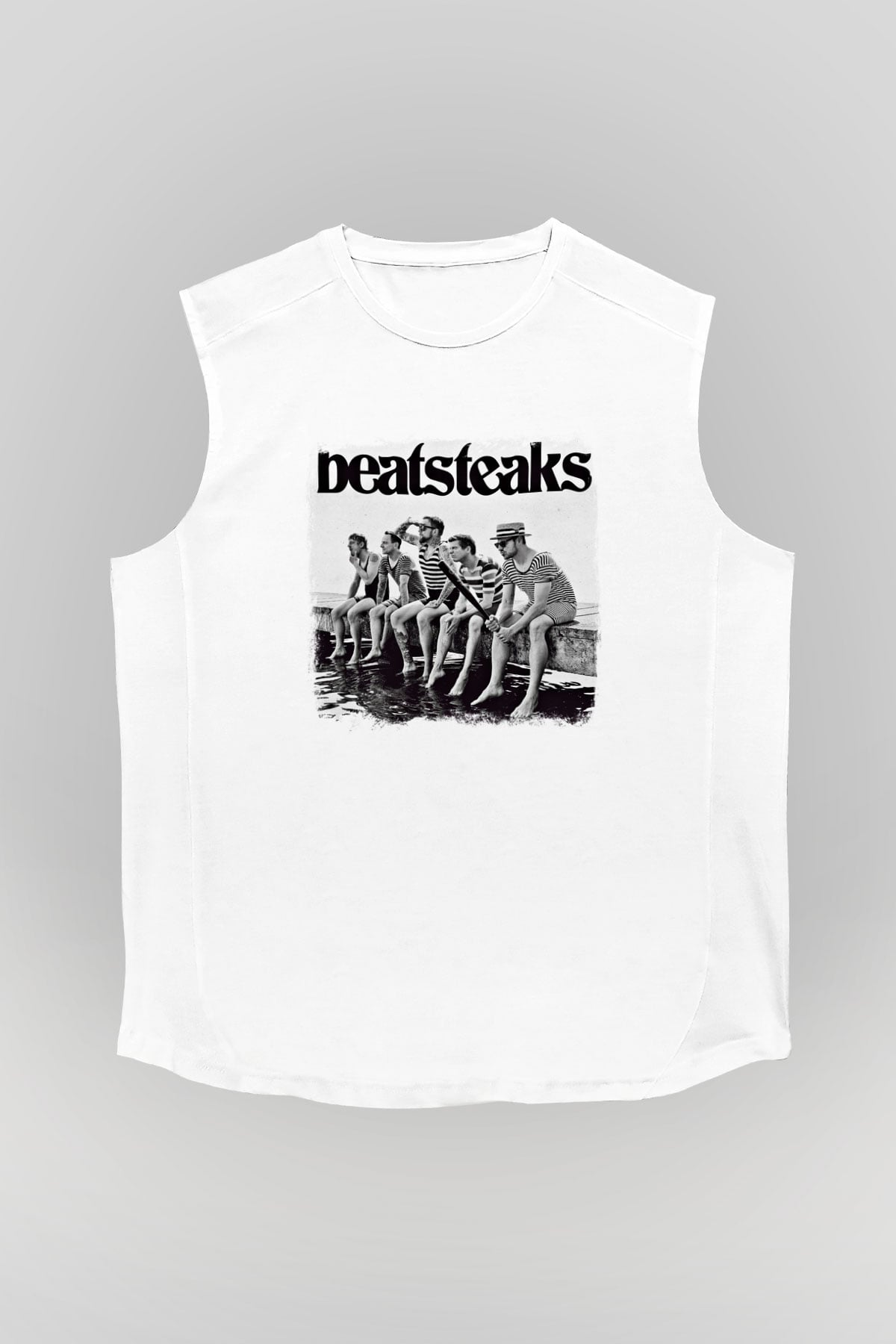 Beatsteaks Baskılı Unisex Beyaz Kolsuz Tişört