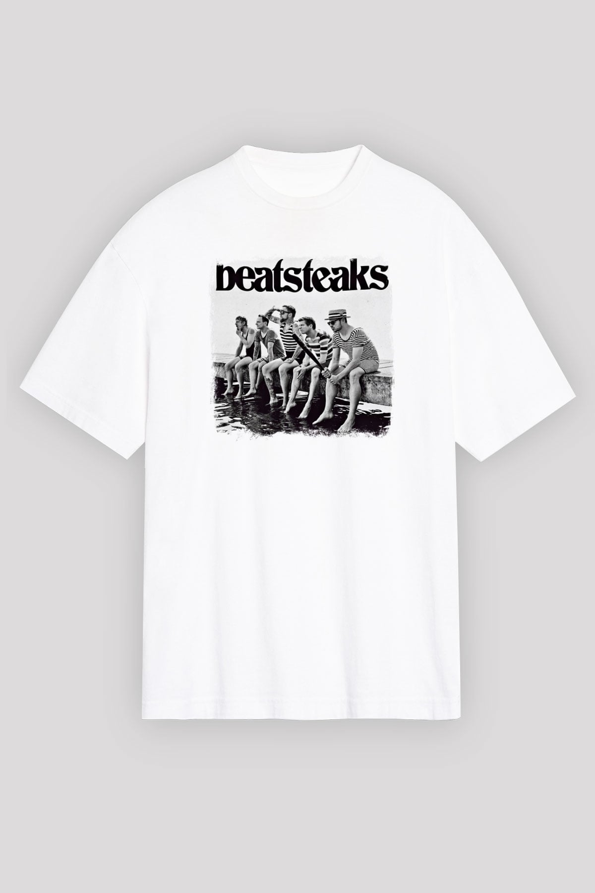 Beatsteaks Baskılı Unisex Beyaz Oversize Tişört