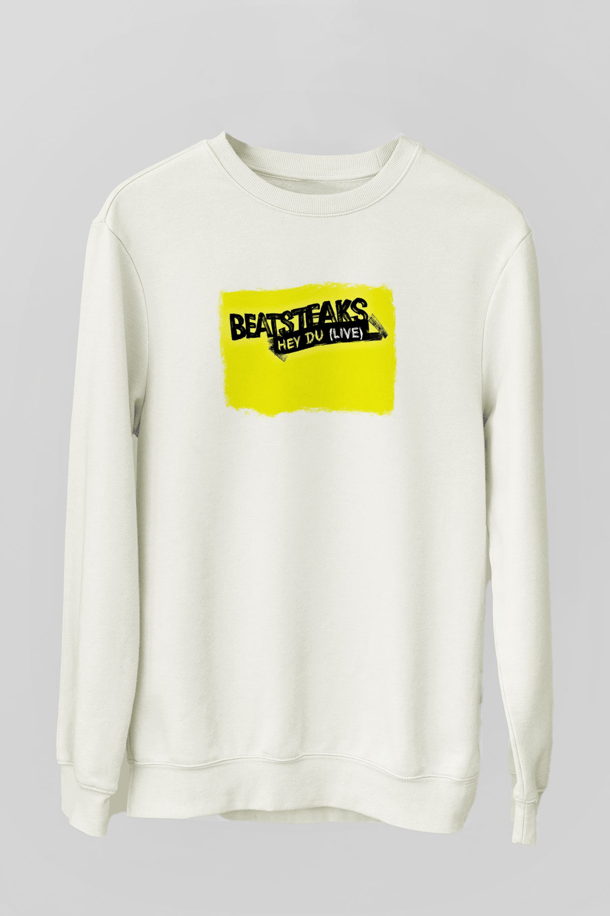 Beatsteaks Baskılı Unisex Beyaz Sweatshirt